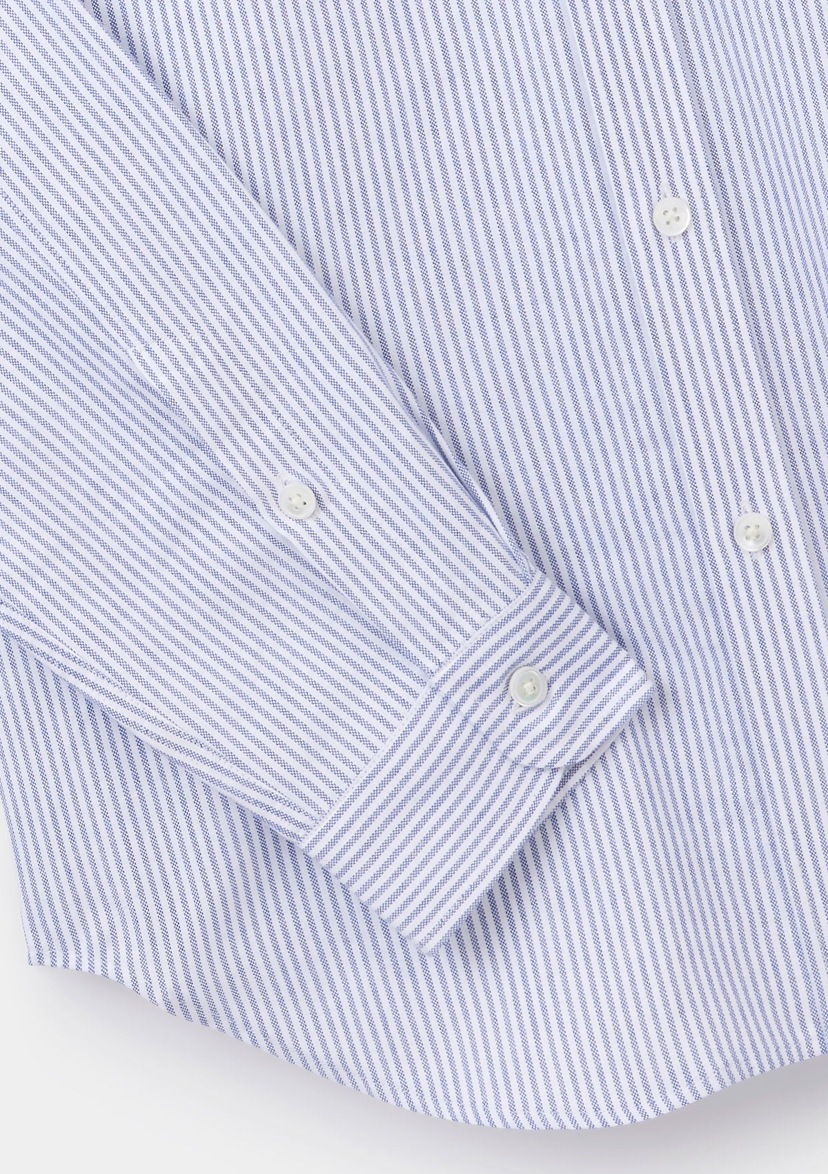 Navy & White Stripe Button-down Shirt, Collar Shirt - SIRPLUS