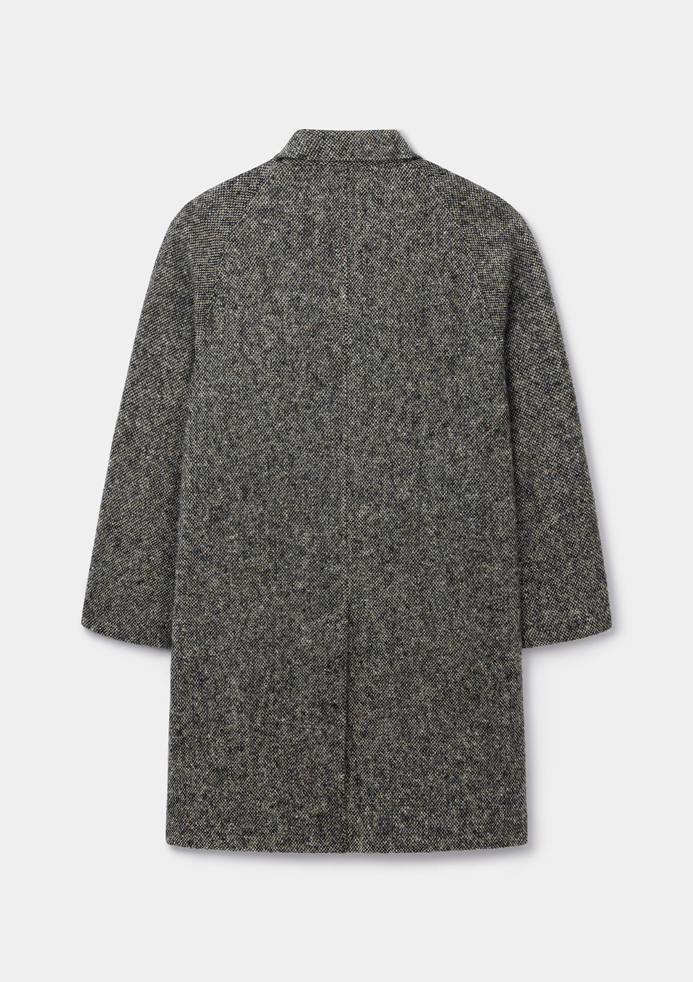 Oat & Black Donegal Tweed Overcoat, Coat - SIRPLUS