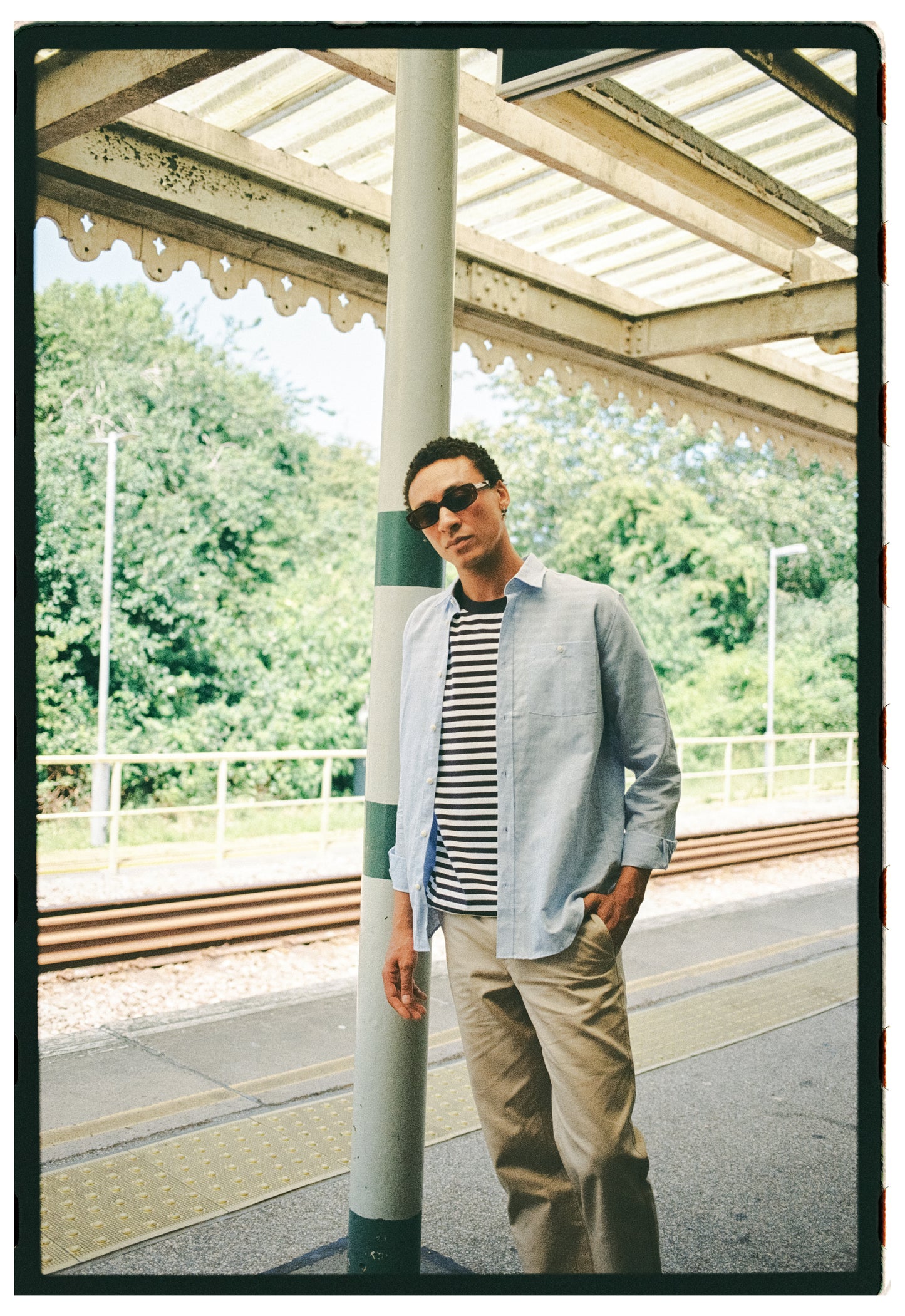 Pale Blue Cotton Linen Collared Shirt, Collar Shirt - SIRPLUS