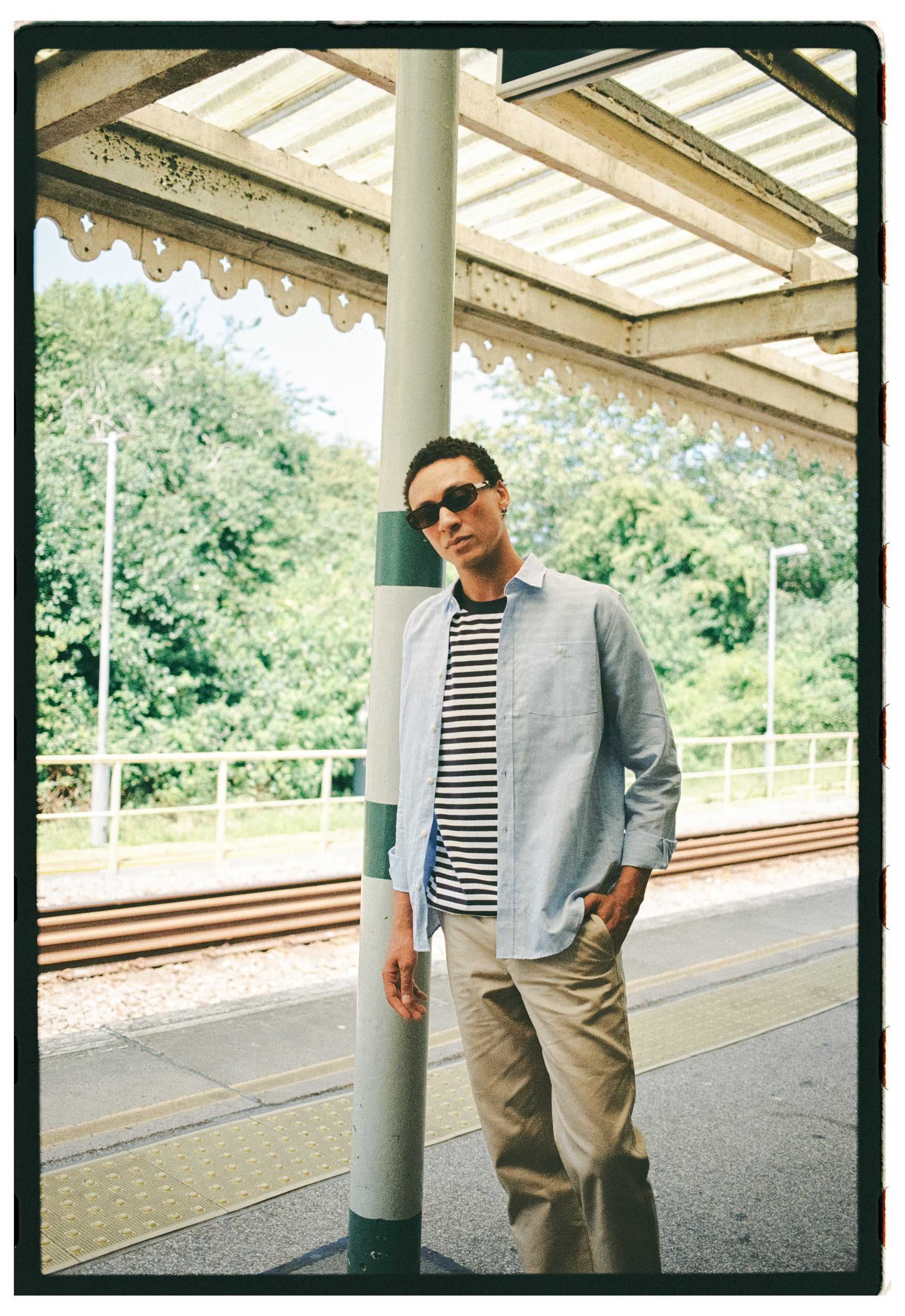 Pale Blue Cotton Linen Collared Shirt, Collar Shirt - SIRPLUS