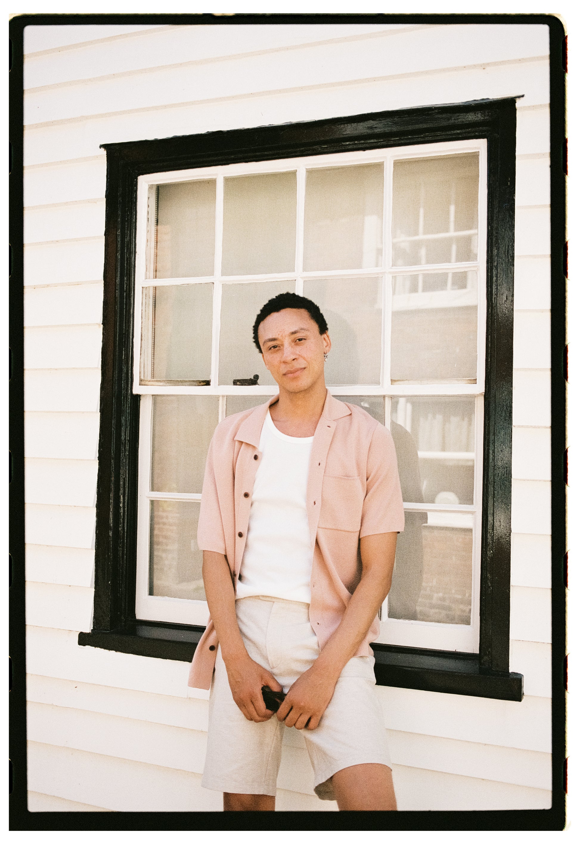 Peach Pink Cotton Knit Polo, Polo Shirt - SIRPLUS