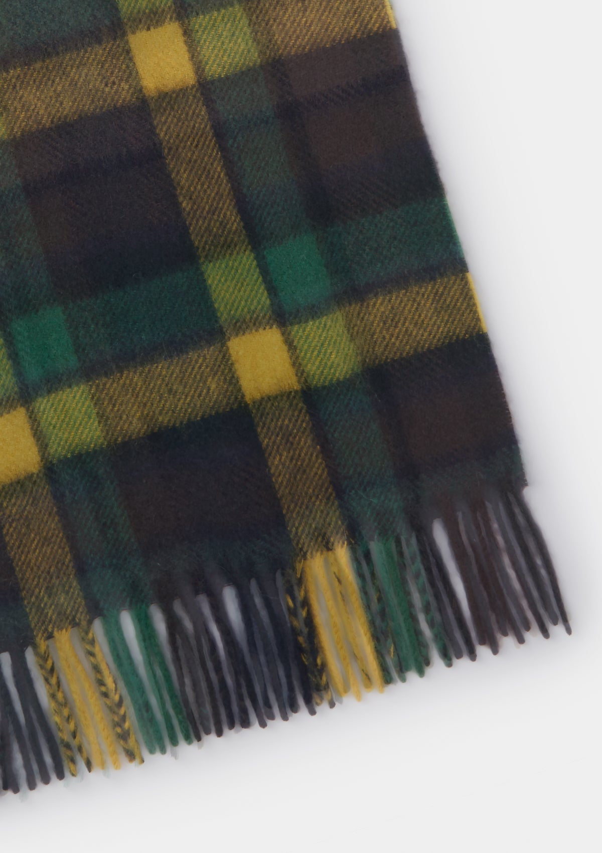Green & Yellow Check Cashmere Scarf