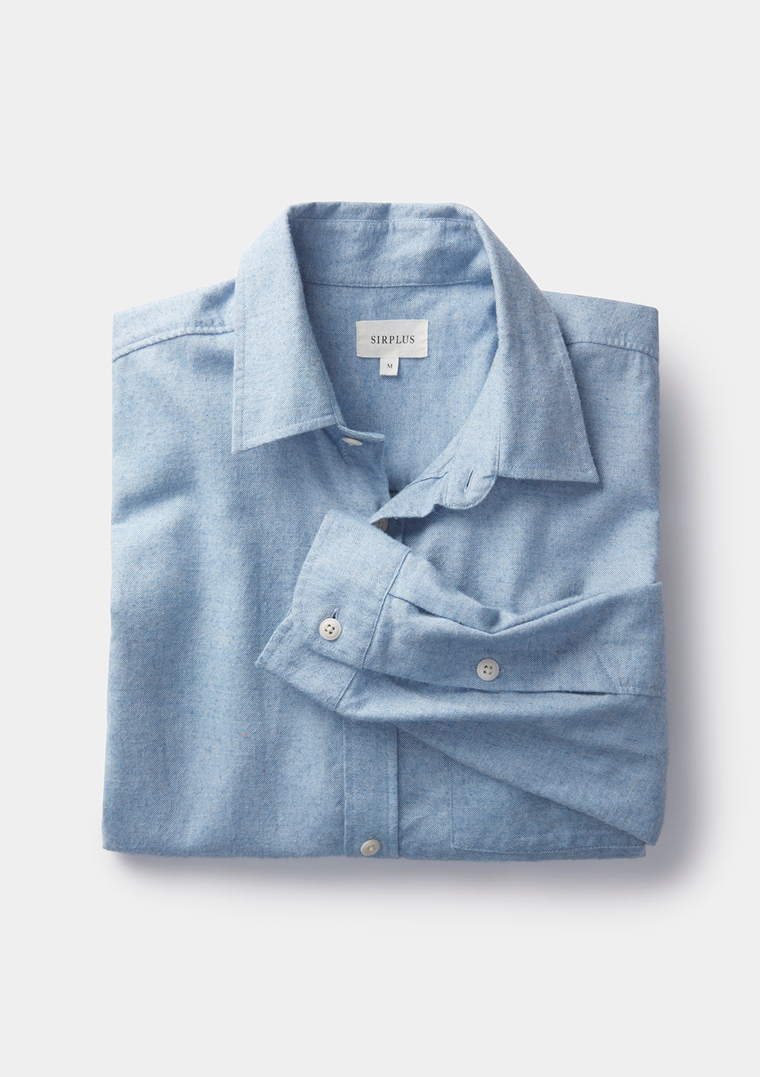 Blue Cotton Cashmere Shirt, Collar Shirt - SIRPLUS