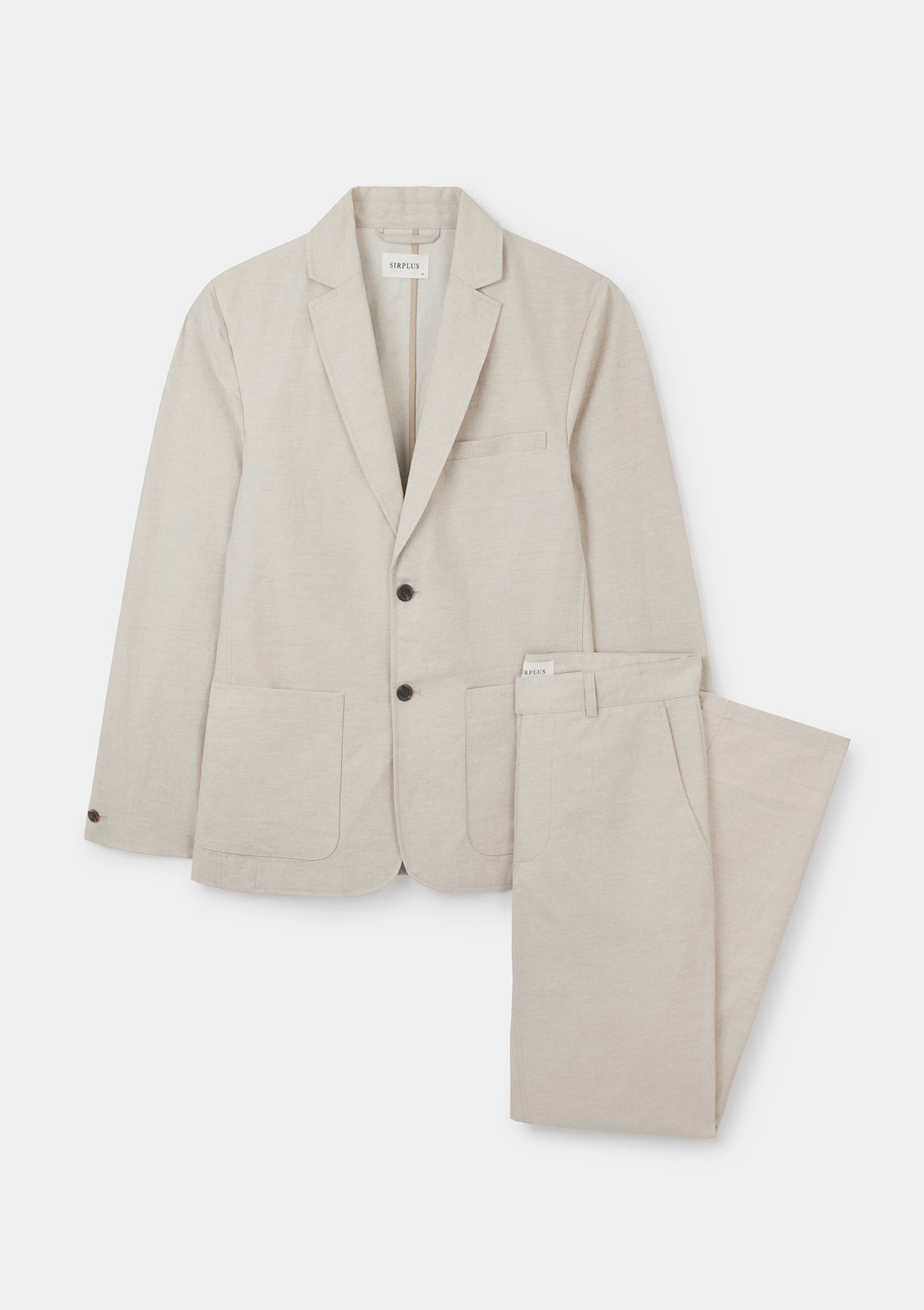 Ecru Cotton Linen Trousers, Casual Trousers - SIRPLUS