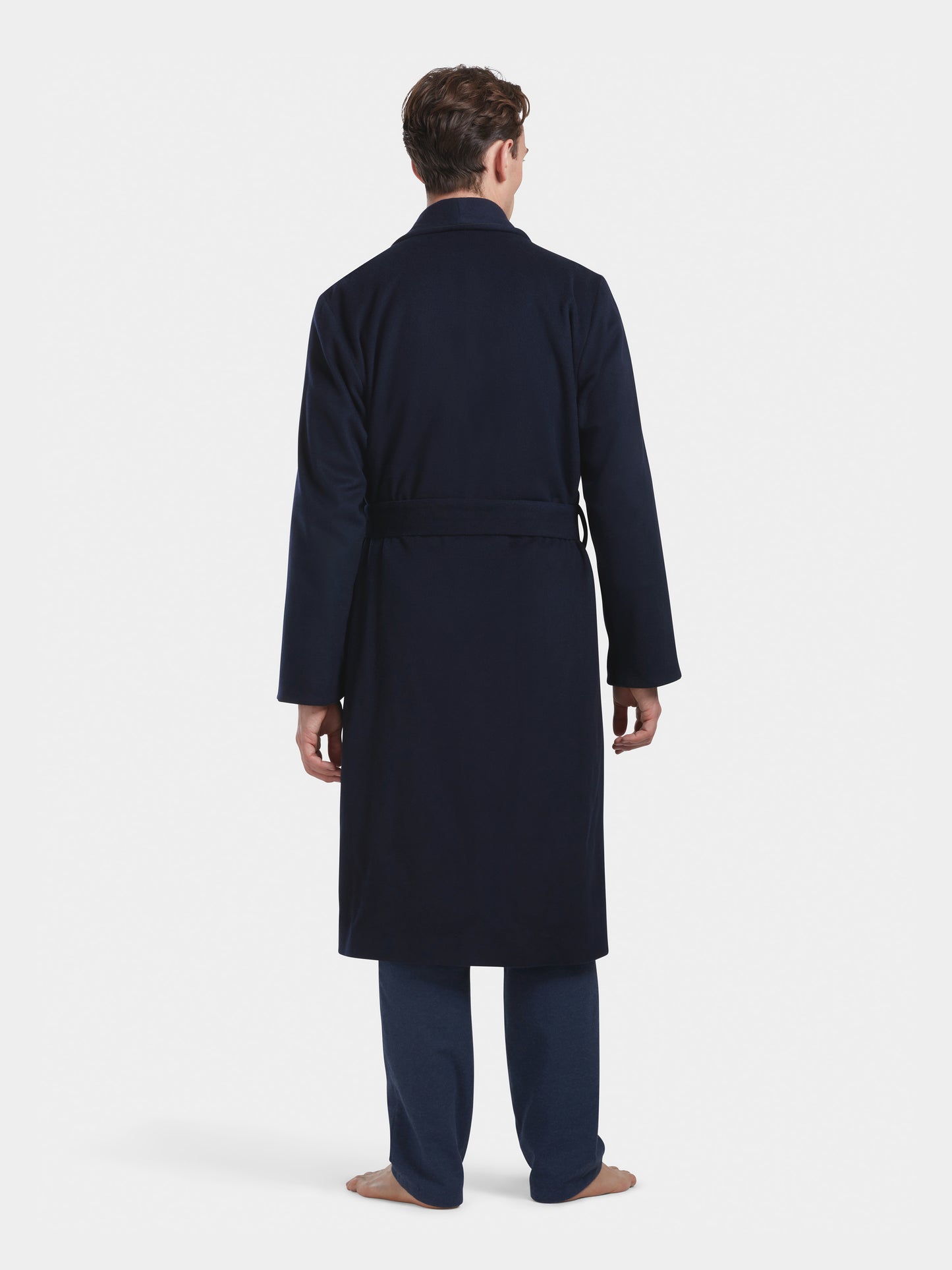 Navy Cashmere Dressing Gown, Dressing Gown - SIRPLUS