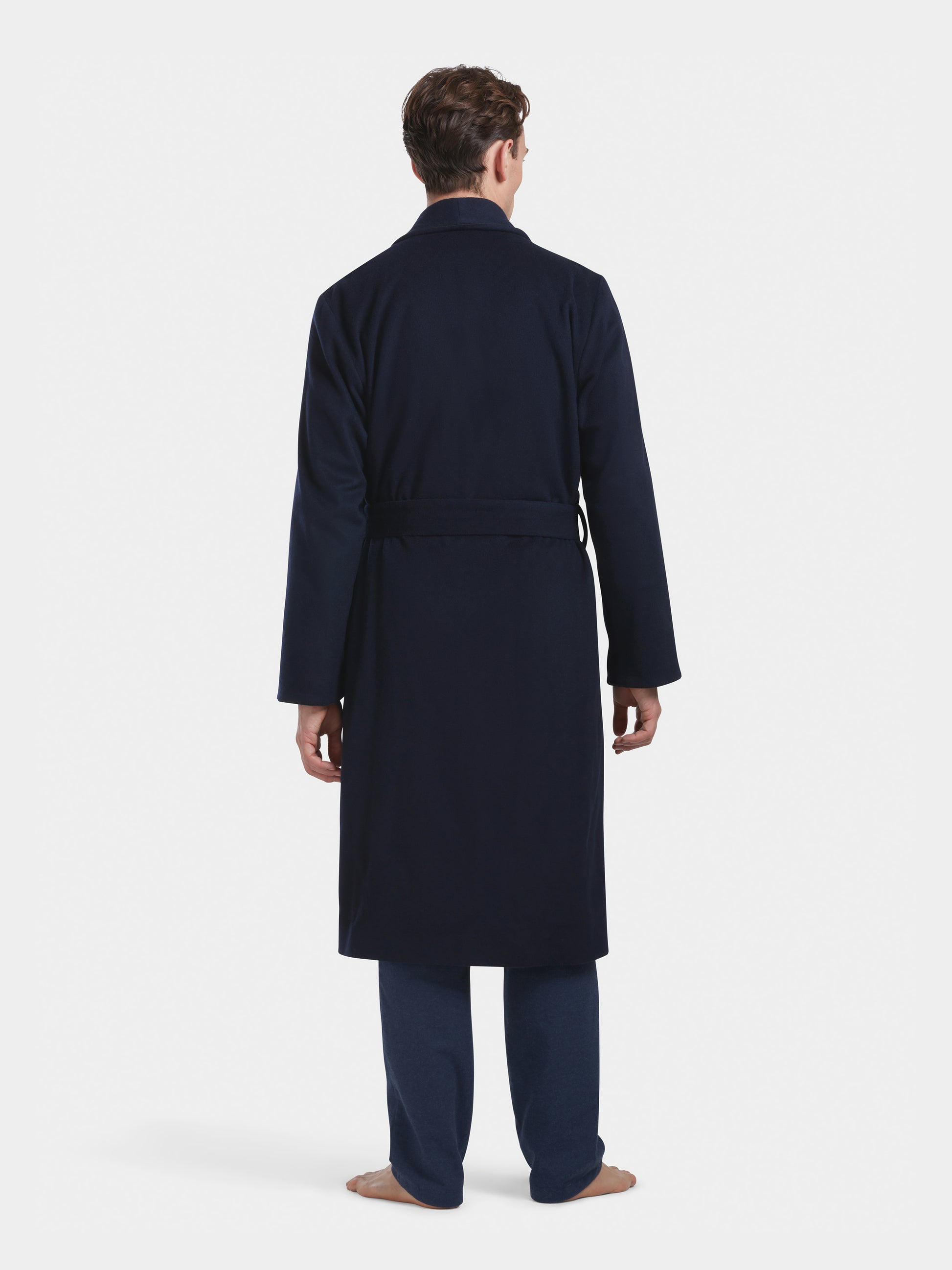 Navy Cashmere Dressing Gown, Dressing Gown - SIRPLUS