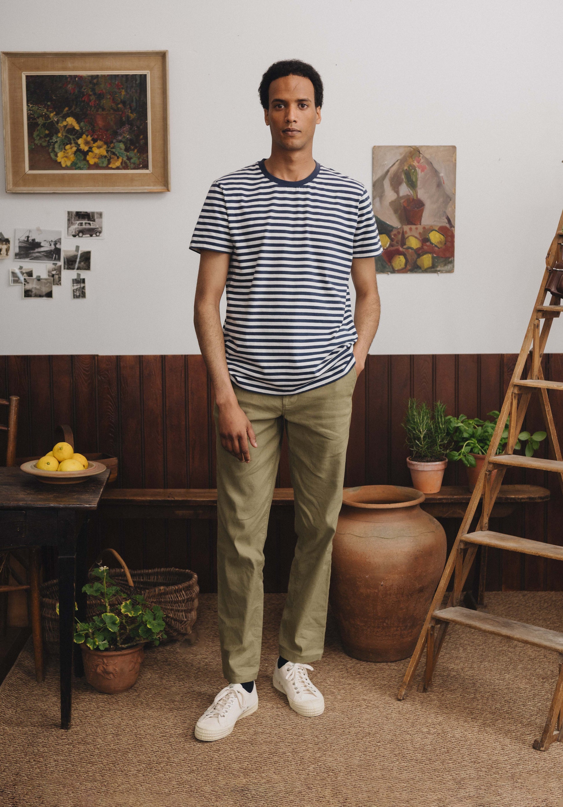 Ink Navy Stripe Organic Cotton T-shirt, T-Shirt - SIRPLUS