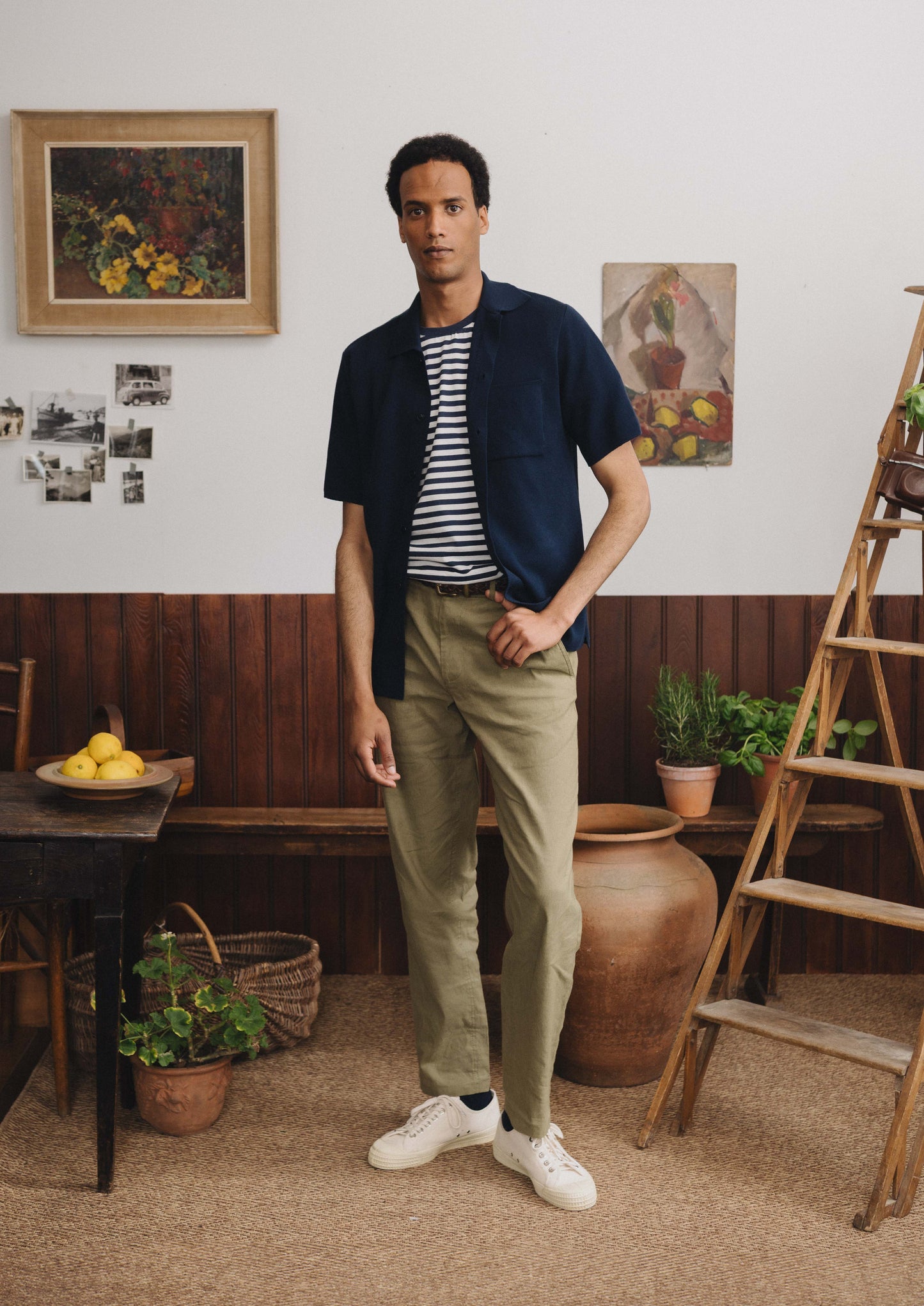 Navy Cotton Knit Polo, Polo Shirt - SIRPLUS