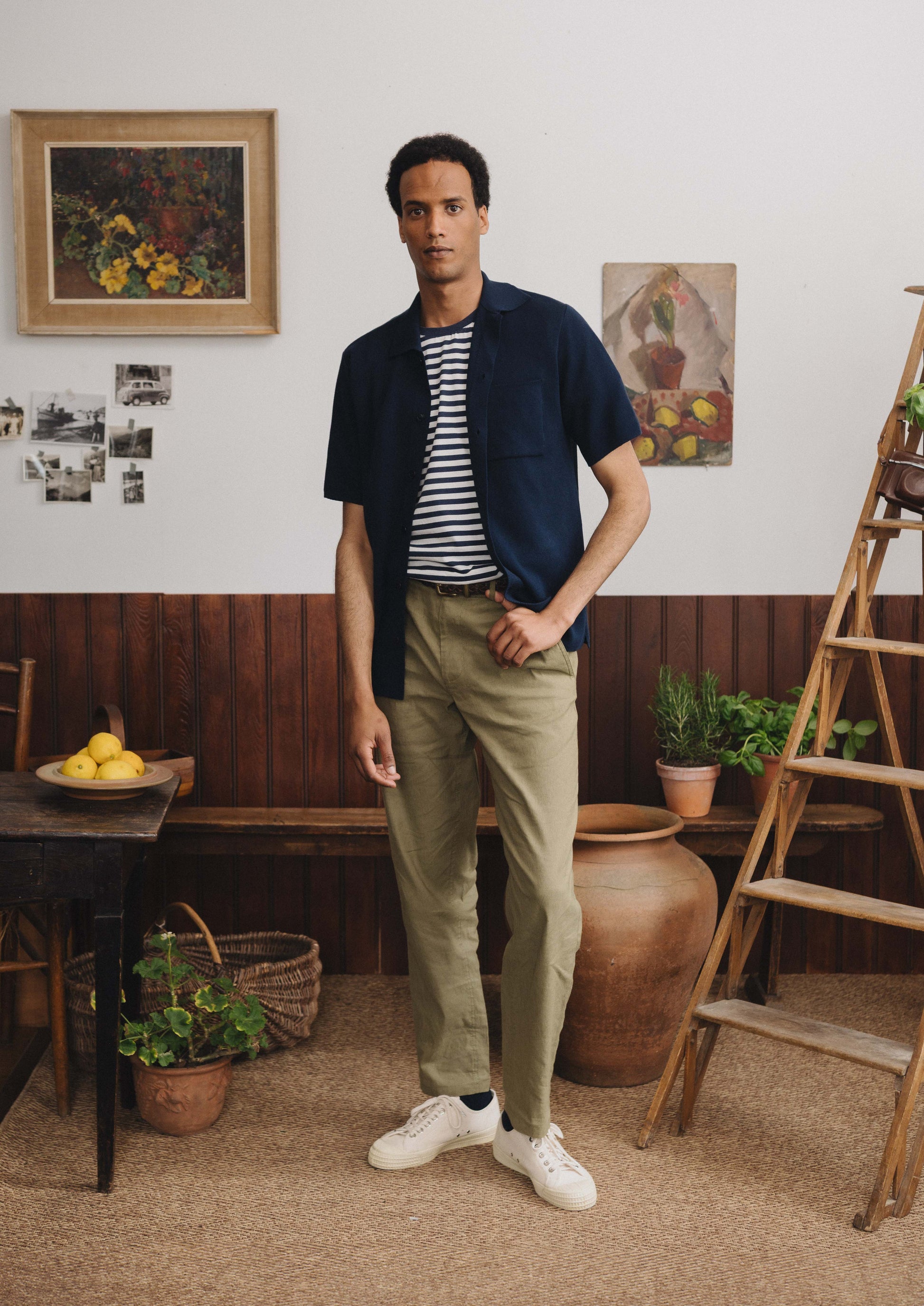 Navy Cotton Knit Polo, Polo Shirt - SIRPLUS