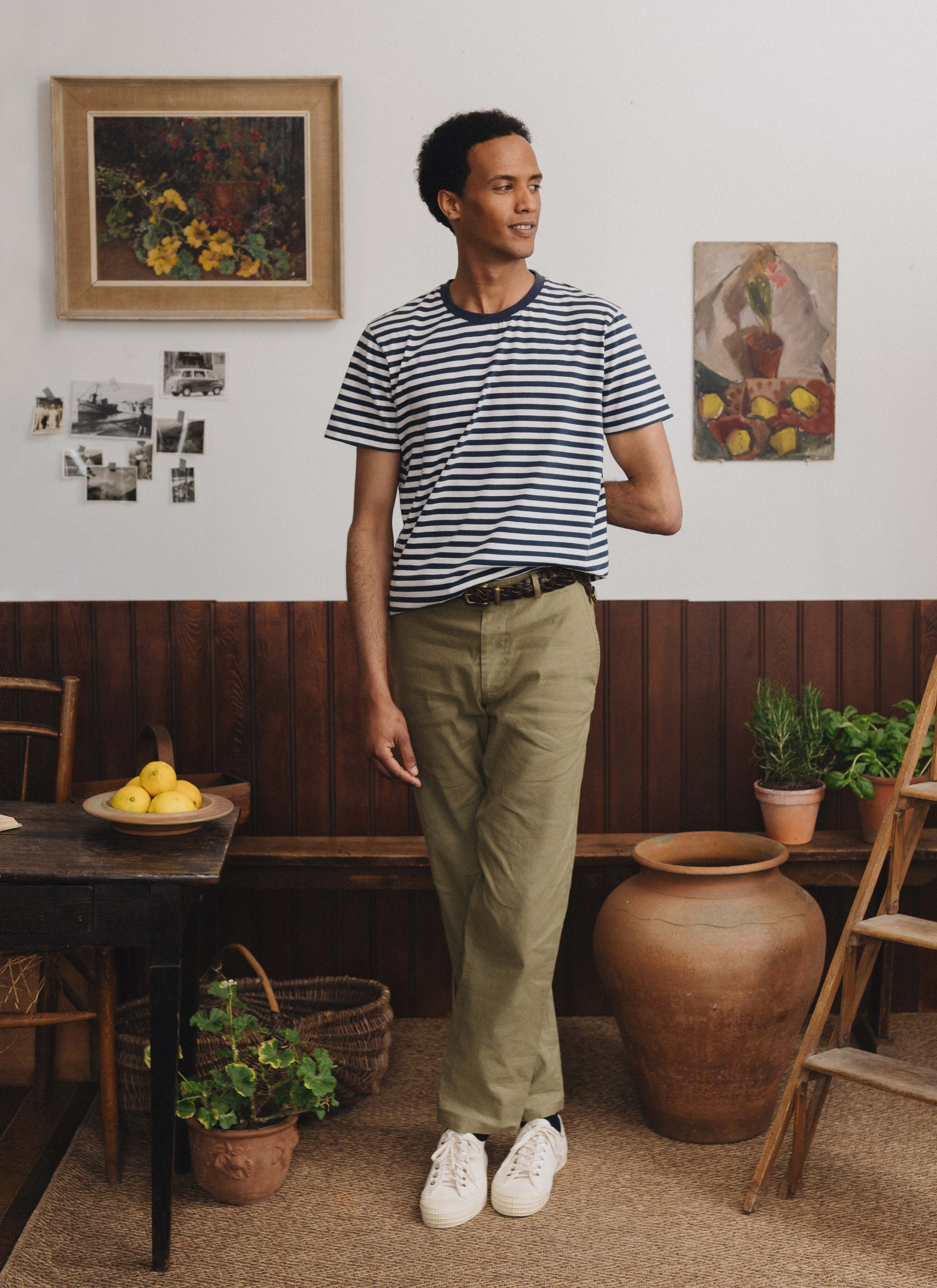 Ink Navy Stripe Organic Cotton T-shirt, T-Shirt - SIRPLUS