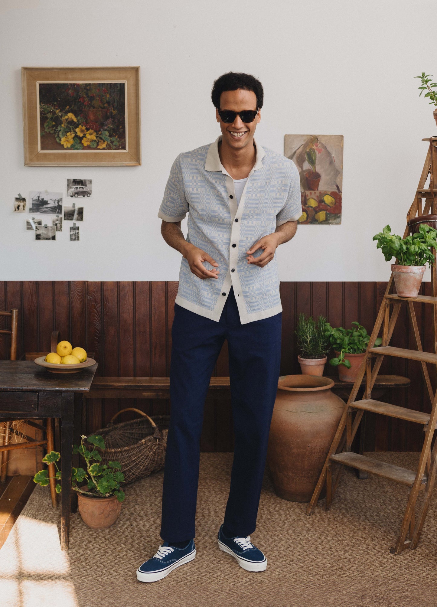 Light Blue Tapestry Jacquard Polo, Polo Shirt - SIRPLUS