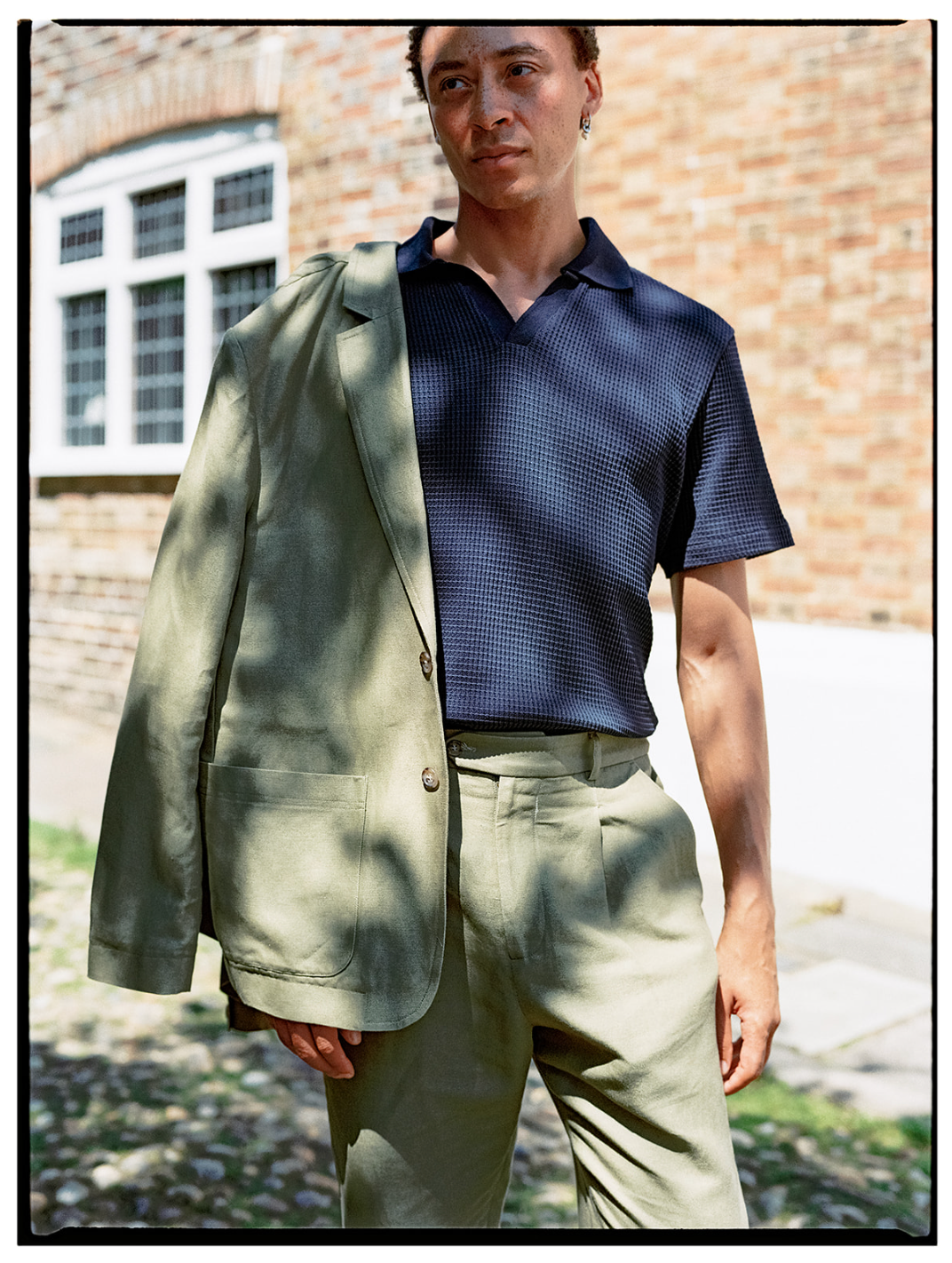 Navy Jersey Waffle Resort Polo, Polo Shirt - SIRPLUS