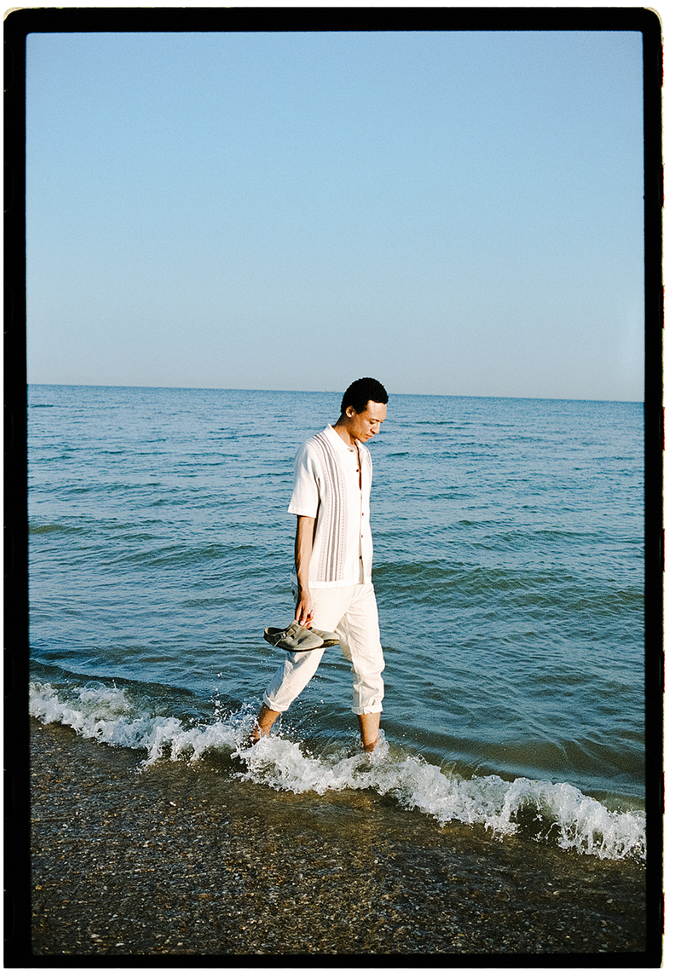 Cream Woven Panel Jacquard Polo, Polo Shirt - SIRPLUS