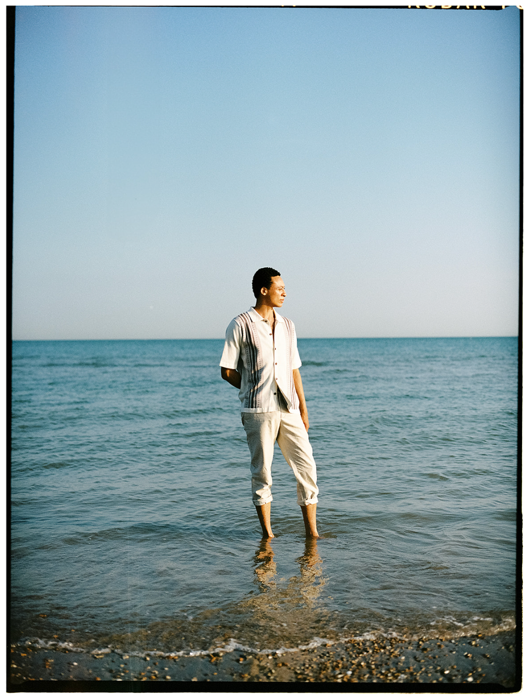 Cream Woven Panel Jacquard Polo, Polo Shirt - SIRPLUS