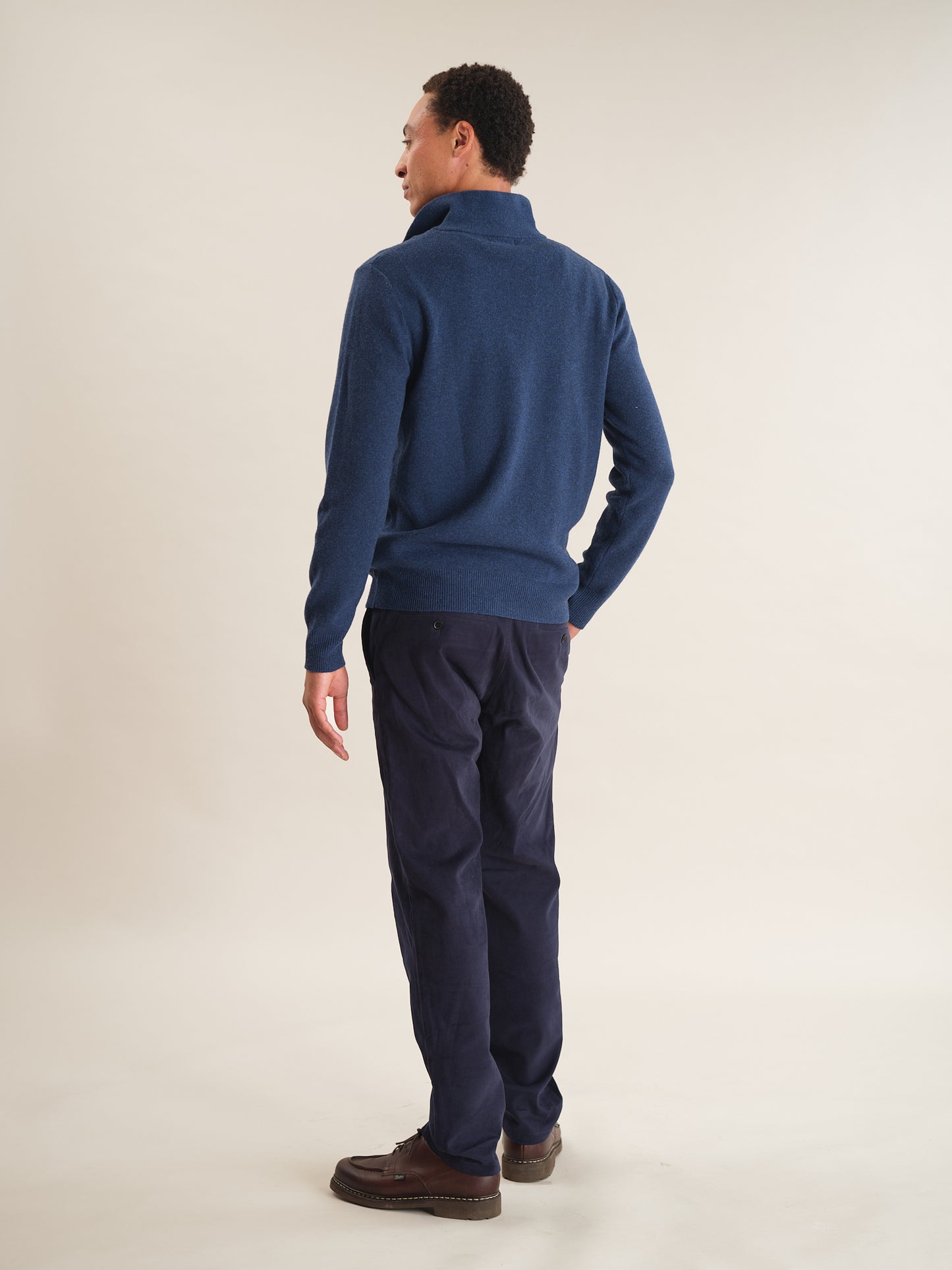 Ink Blue Merino Half Zip Jumper, Half Zip Jumper - SIRPLUS