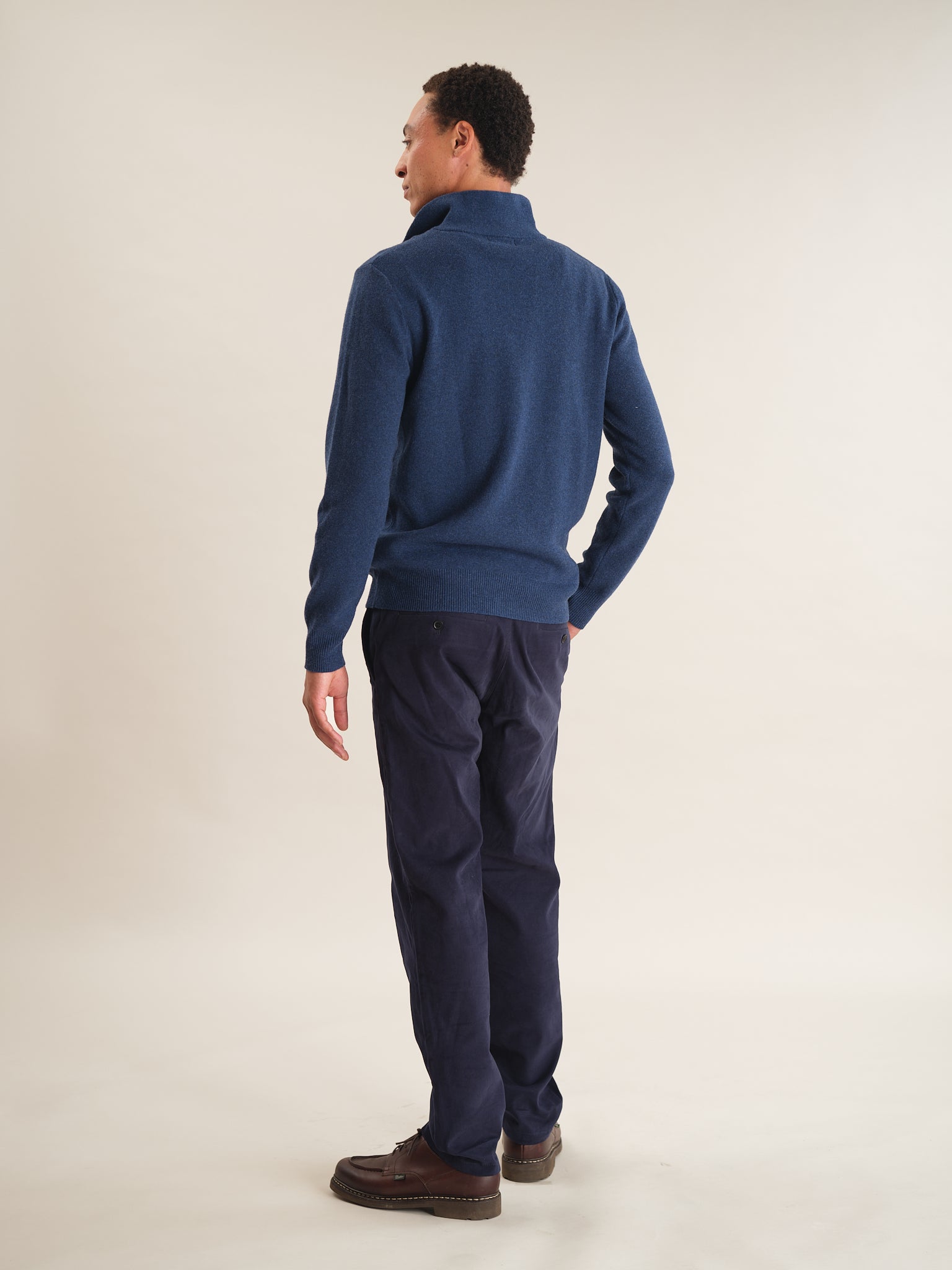 Ink Blue Merino Half Zip Jumper, Half Zip Jumper - SIRPLUS