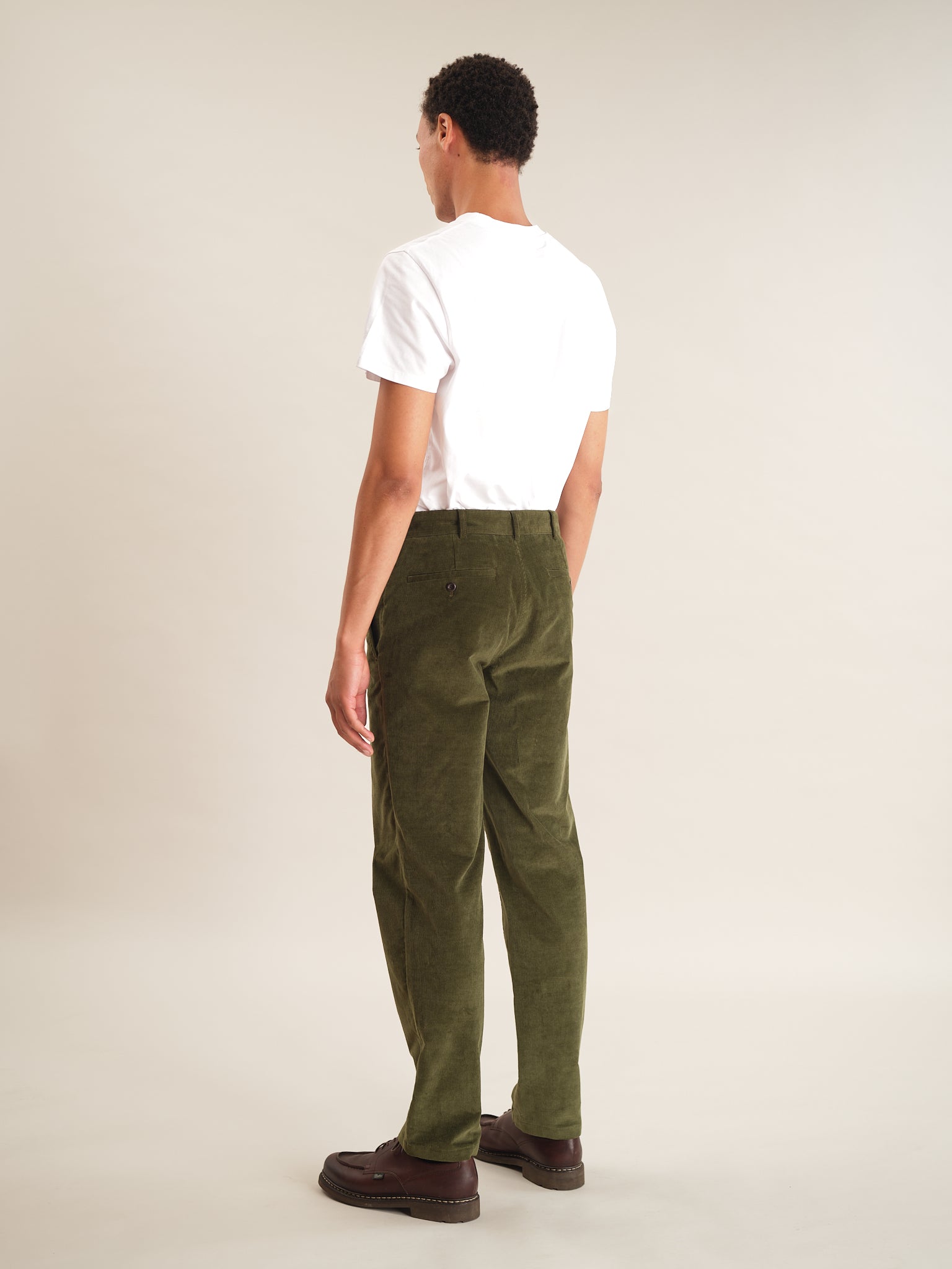 Olive Cotton Pincord Casual Trousers, Casual Trousers - SIRPLUS