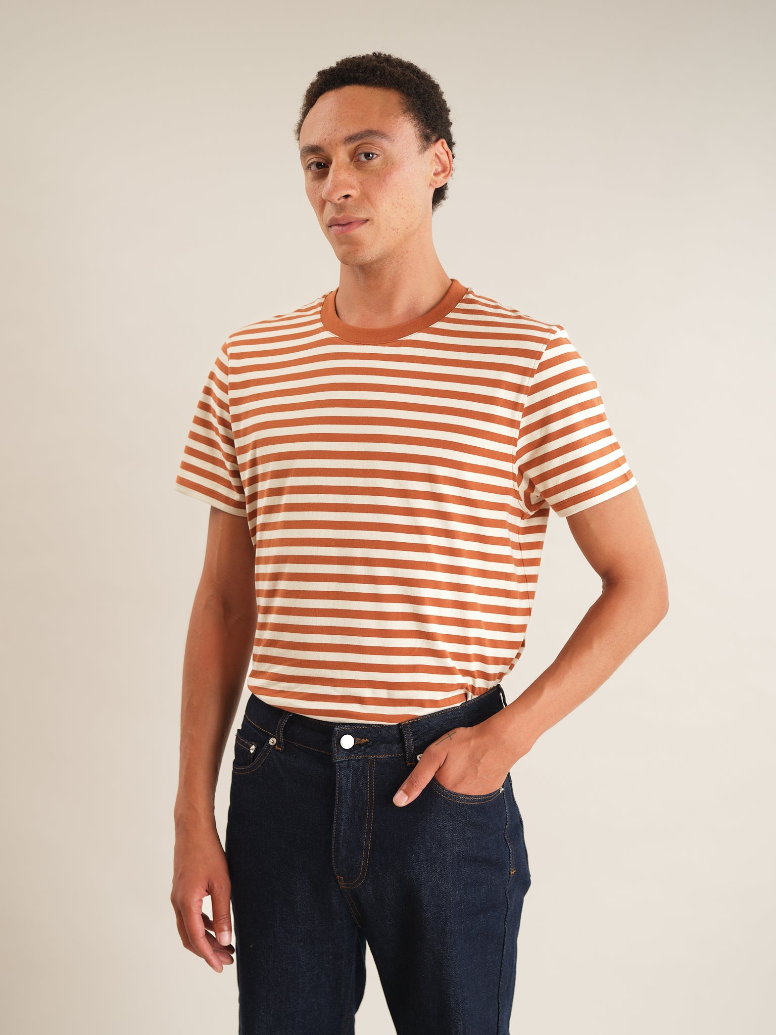 Rust Orange Stripe T-shirt, T-Shirt - SIRPLUS