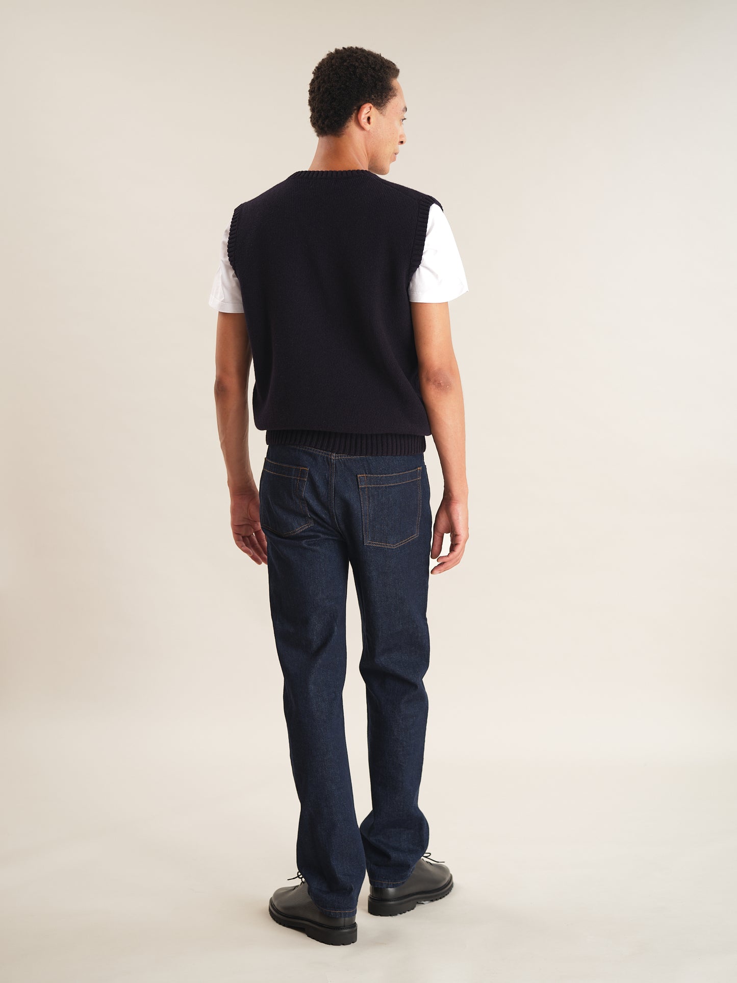 Ink Navy Lambswool Vest, Knit Vest - SIRPLUS