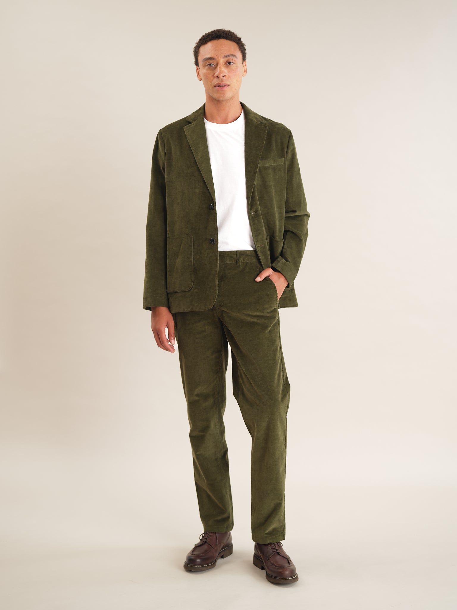 Olive Cotton Pincord Blazer, Blazer - SIRPLUS