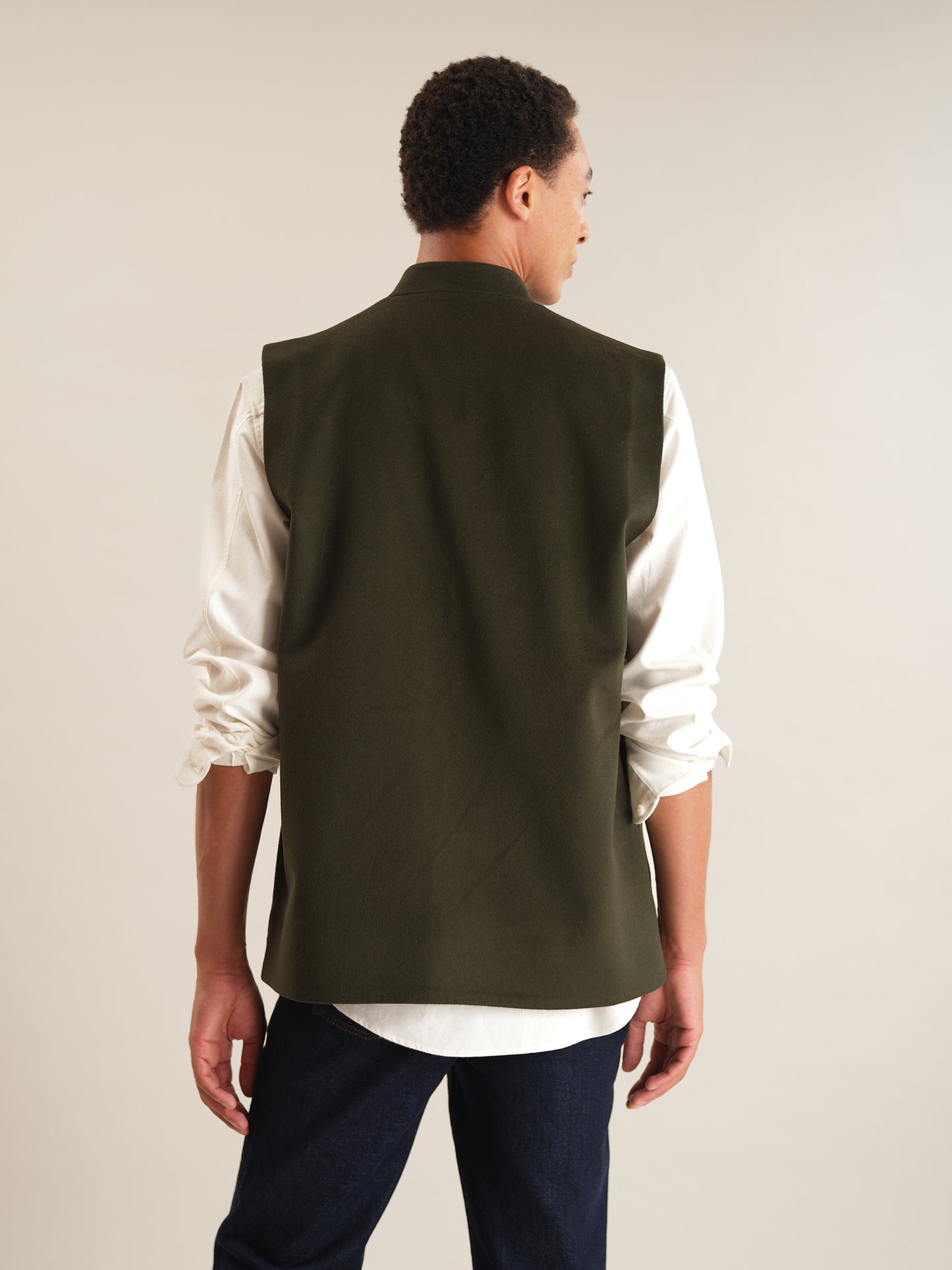 Olive Wool Nehru Waistcoat, Nehru Waistcoat - SIRPLUS