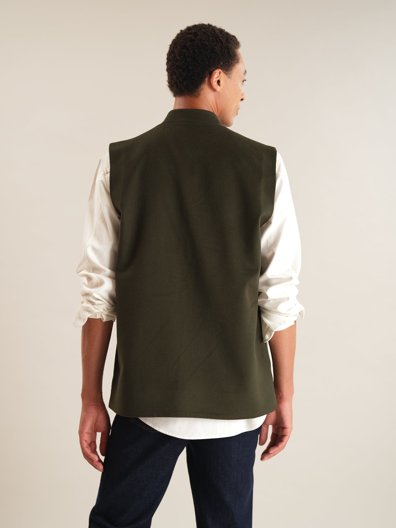 Olive Wool Nehru Waistcoat, Nehru Waistcoat - SIRPLUS