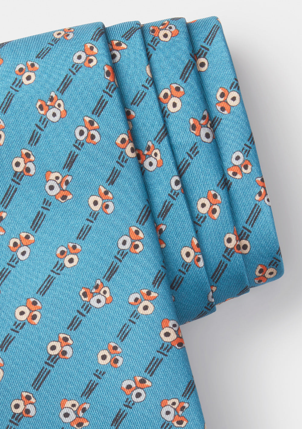 Slate Blue Sprig Print Silk Tie, Tie - SIRPLUS