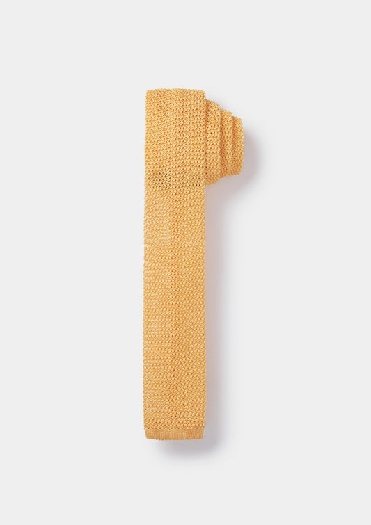 Sole Yellow Silk Knitted Tie, Tie - SIRPLUS