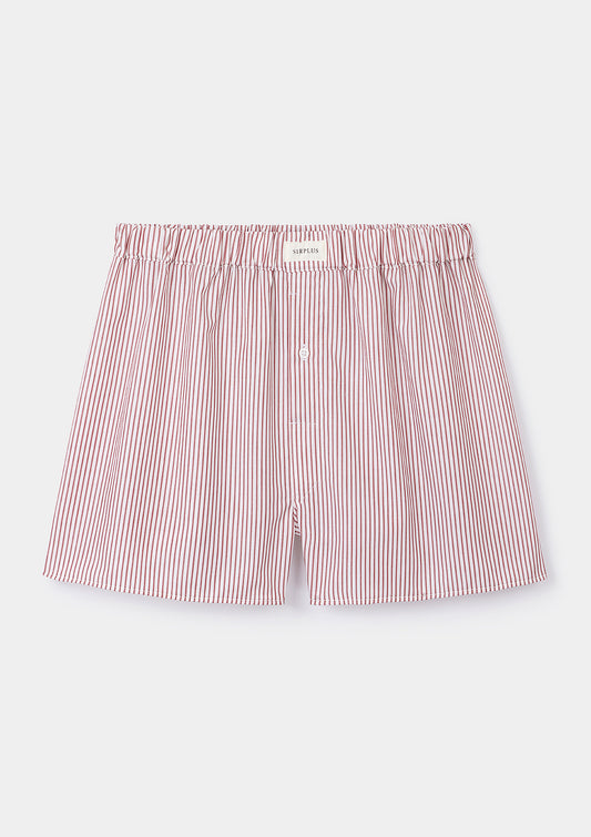 White & Red Stripe Cotton Boxer Shorts, Boxer Shorts - SIRPLUS