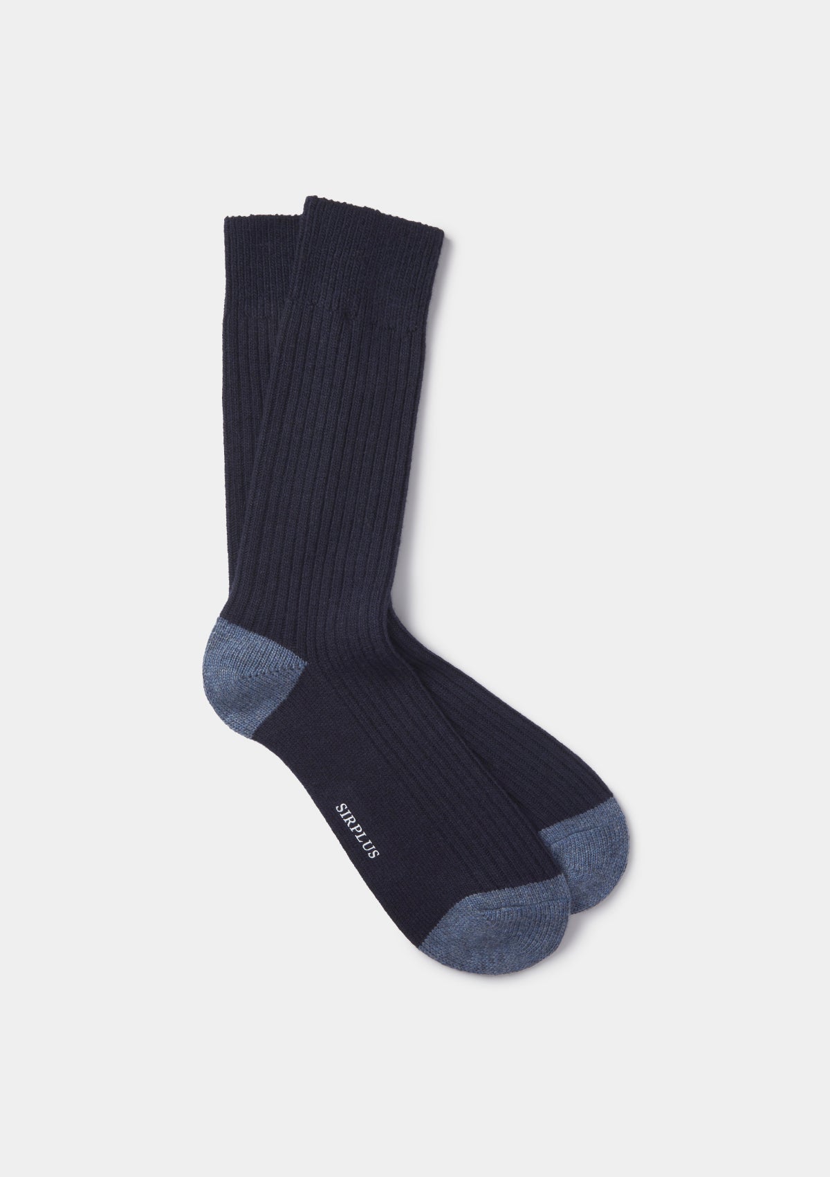 Navy & Blue Wool Cashmere Blend Socks, Socks - SIRPLUS