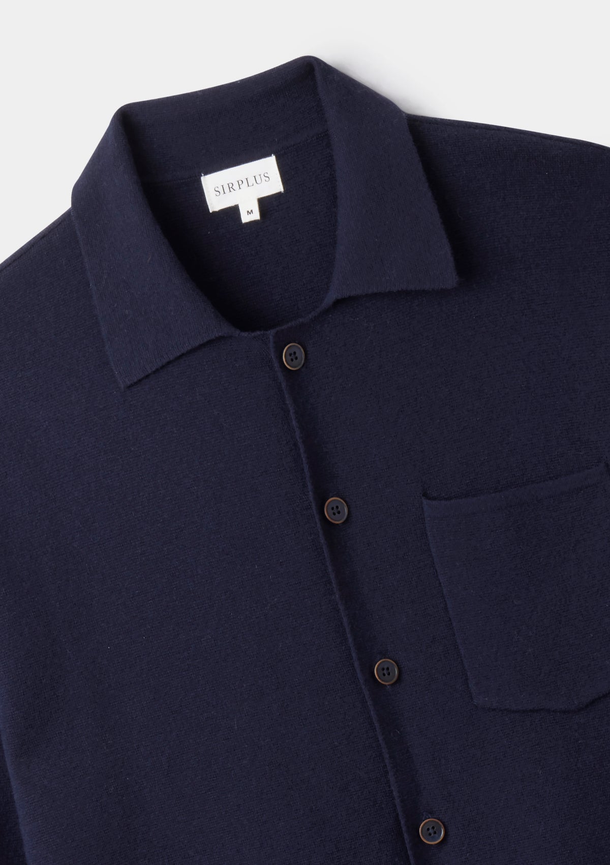 Navy Merino Knit Polo Shirt, Polo Shirt - SIRPLUS