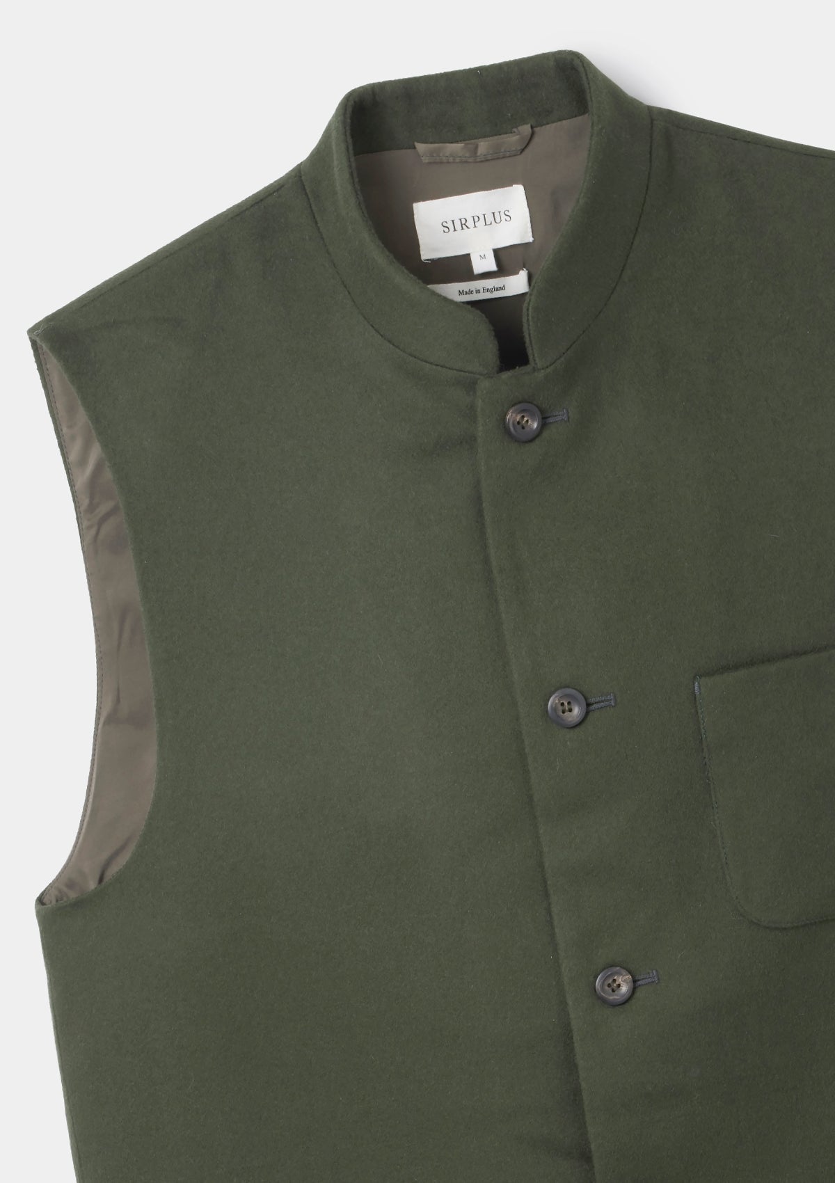 Olive Wool Nehru Waistcoat, Nehru Waistcoat - SIRPLUS