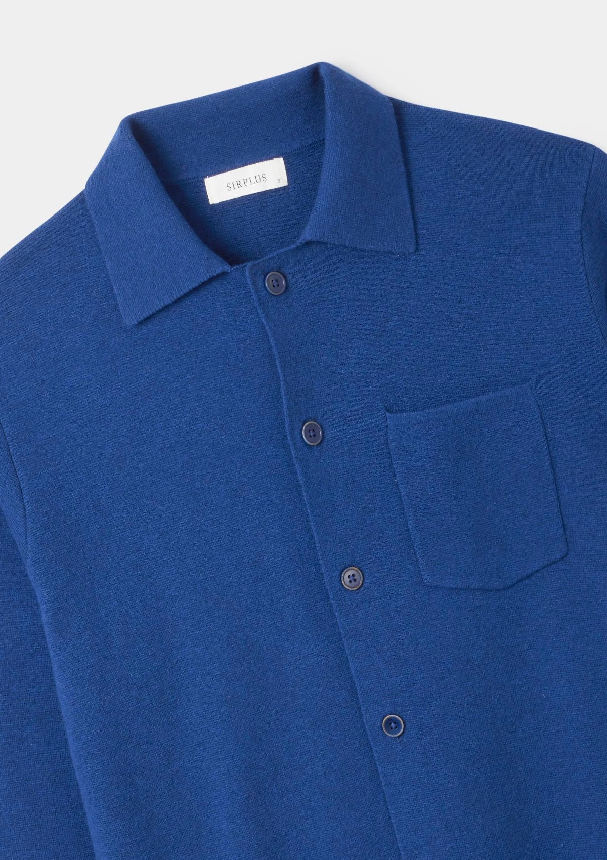 Marine Blue Merino Knit Polo, Polo Shirt - SIRPLUS
