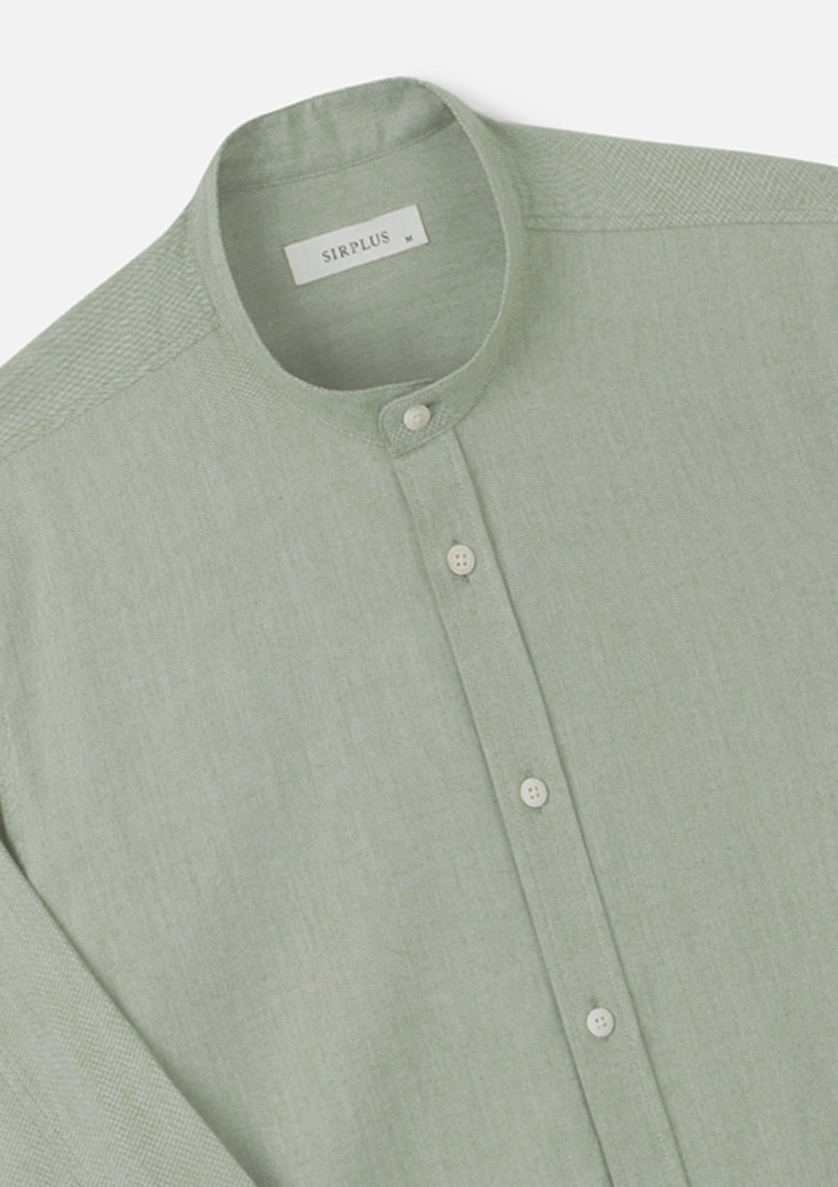 Pistachio Cotton Cashmere Grandad Shirt, Grandad Shirt - SIRPLUS