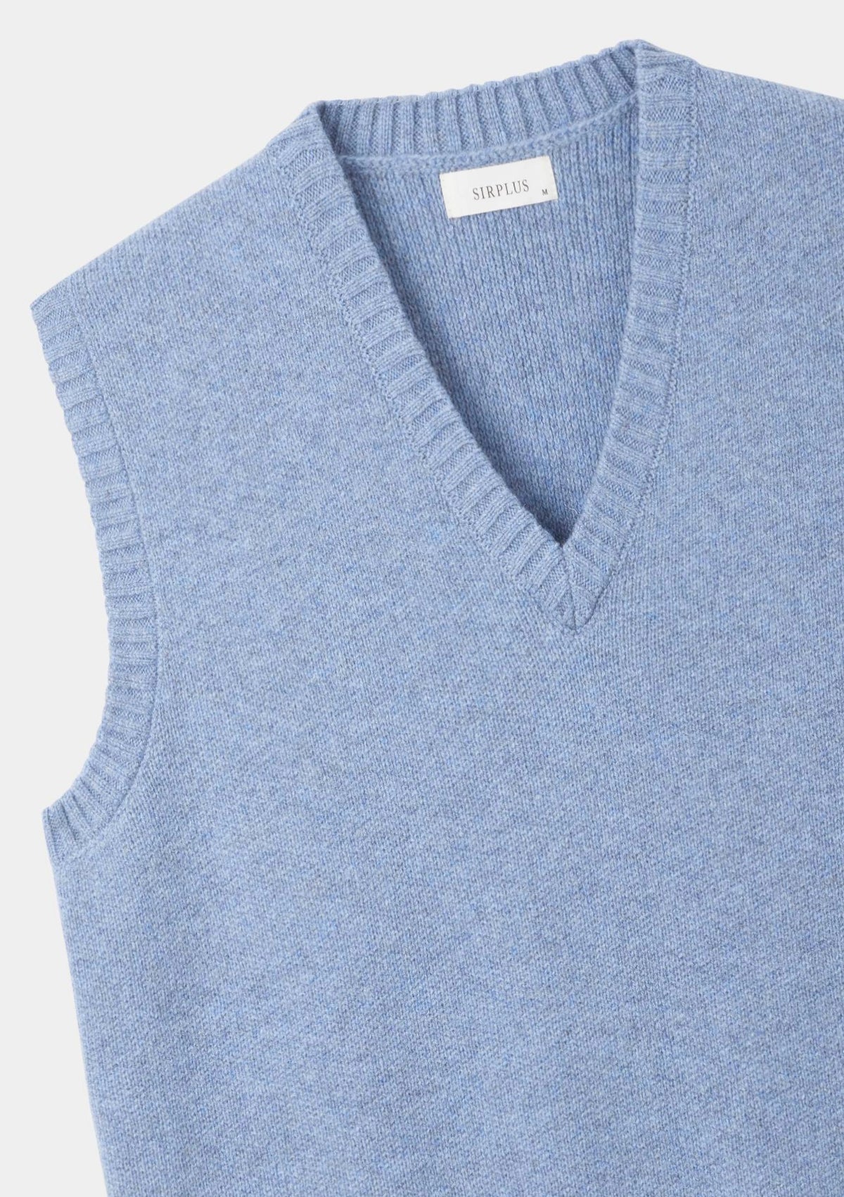 Ice Blue Lambswool Vest, Knit Vest - SIRPLUS