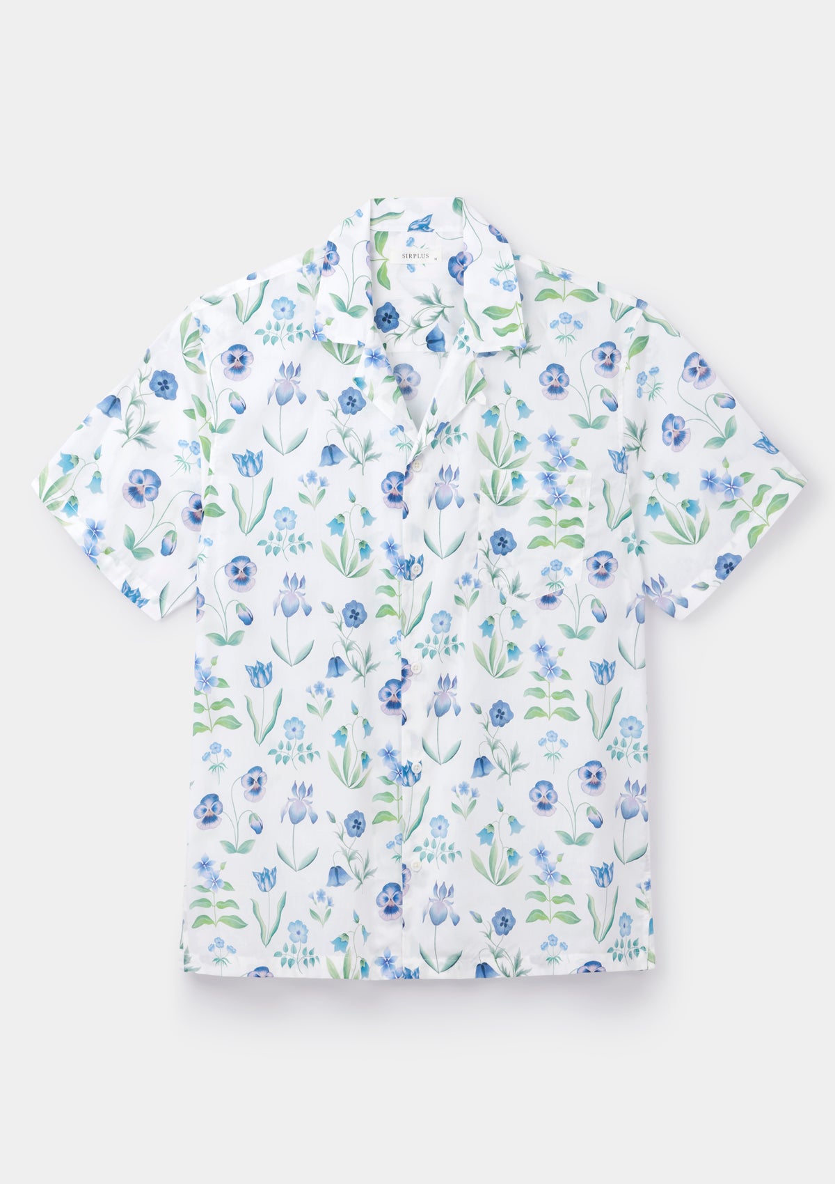 White Floral Majesty Cuban Shirt Made with Liberty Fabrics, Cuban Shirt - SIRPLUS