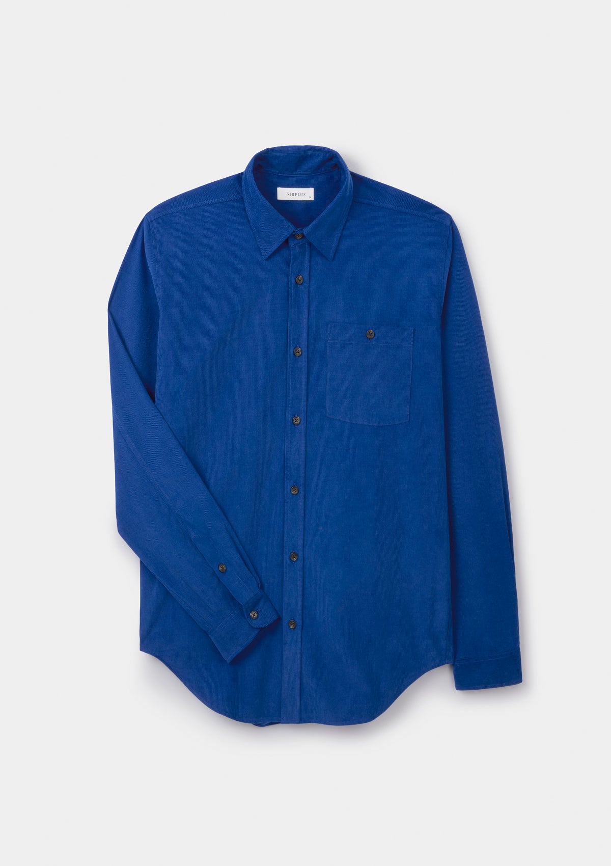 Cobalt Blue Needlecord Collared Shirt, Collar Shirt - SIRPLUS