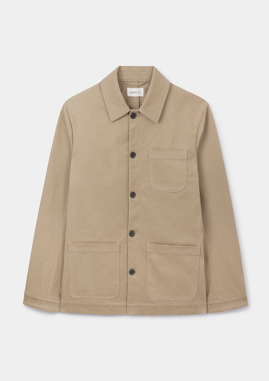 Khaki Cotton Chore Jacket, Chore Jacket - SIRPLUS