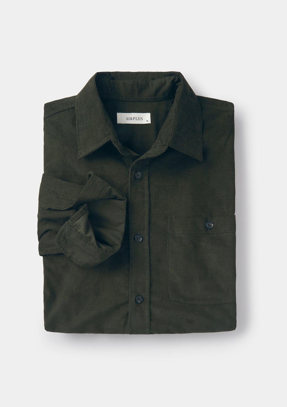 Olive Needlecord Collared Shirt, Collar Shirt - SIRPLUS