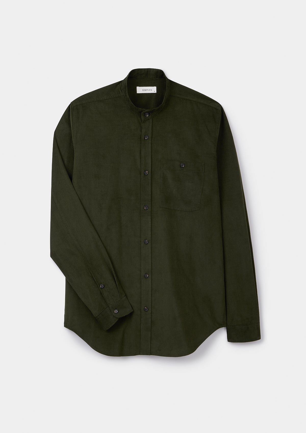 Olive Needlecord Grandad Shirt, Grandad Shirt - SIRPLUS