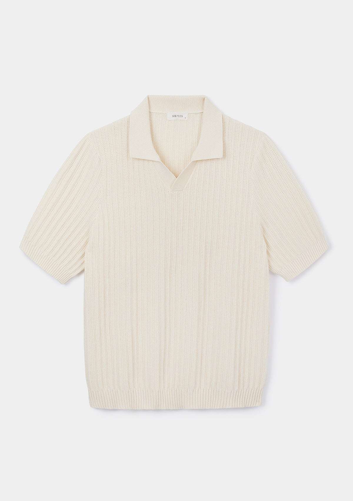 Cream Textured Rib Resort Polo, Polo Shirt - SIRPLUS