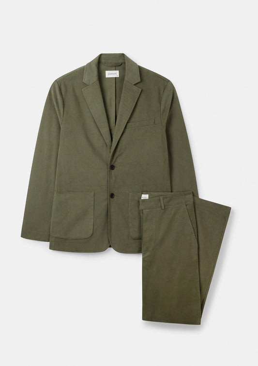 Bay Green Cotton Twill Suit, Suits - SIRPLUS