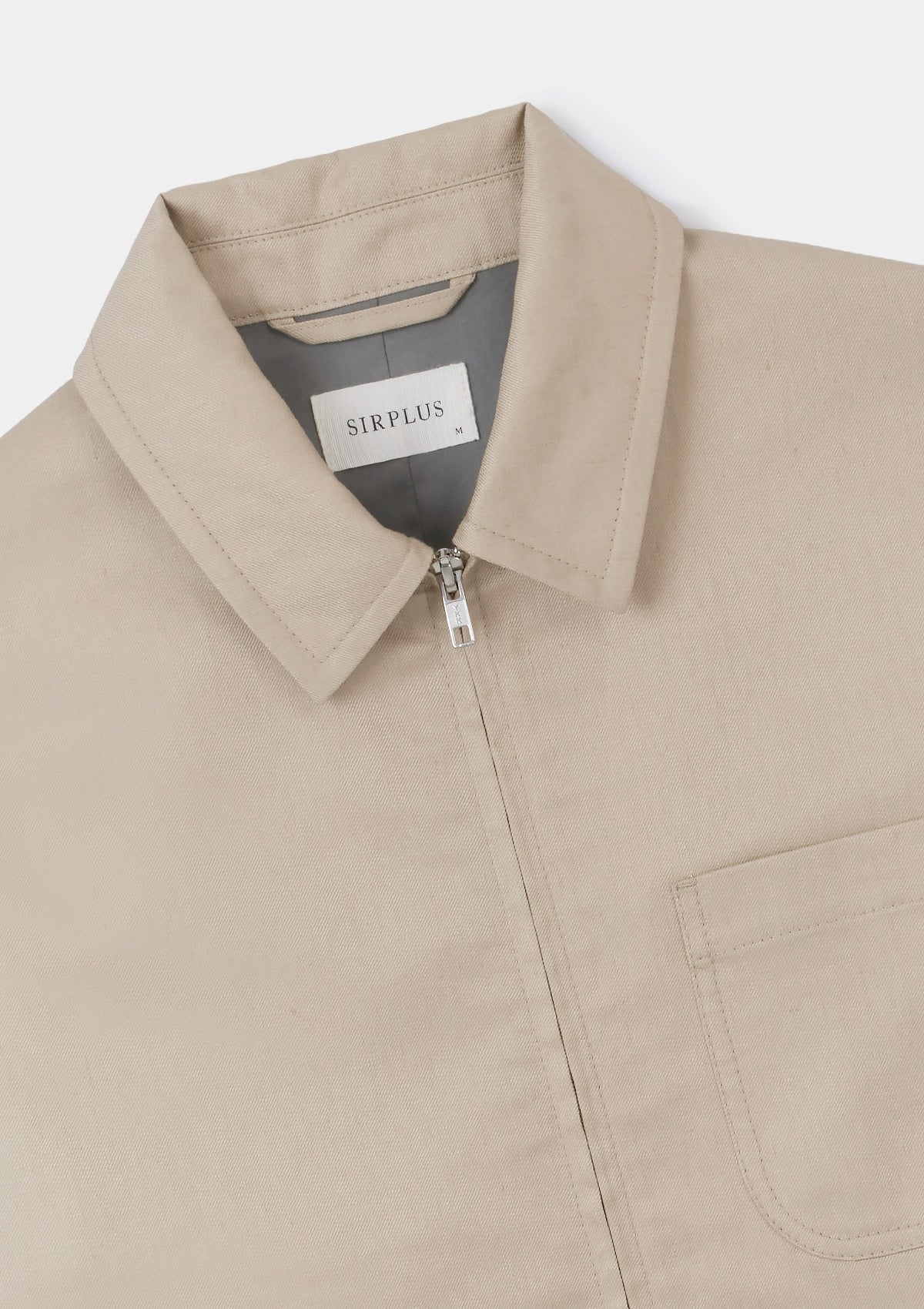 Beige Cotton Linen Zip Jacket, Zip Jacket - SIRPLUS