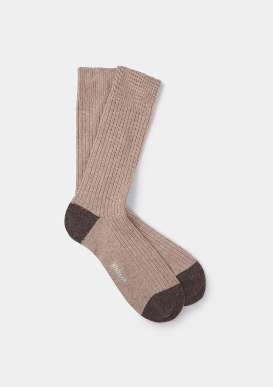 Brown Wool Cashmere Blend Socks