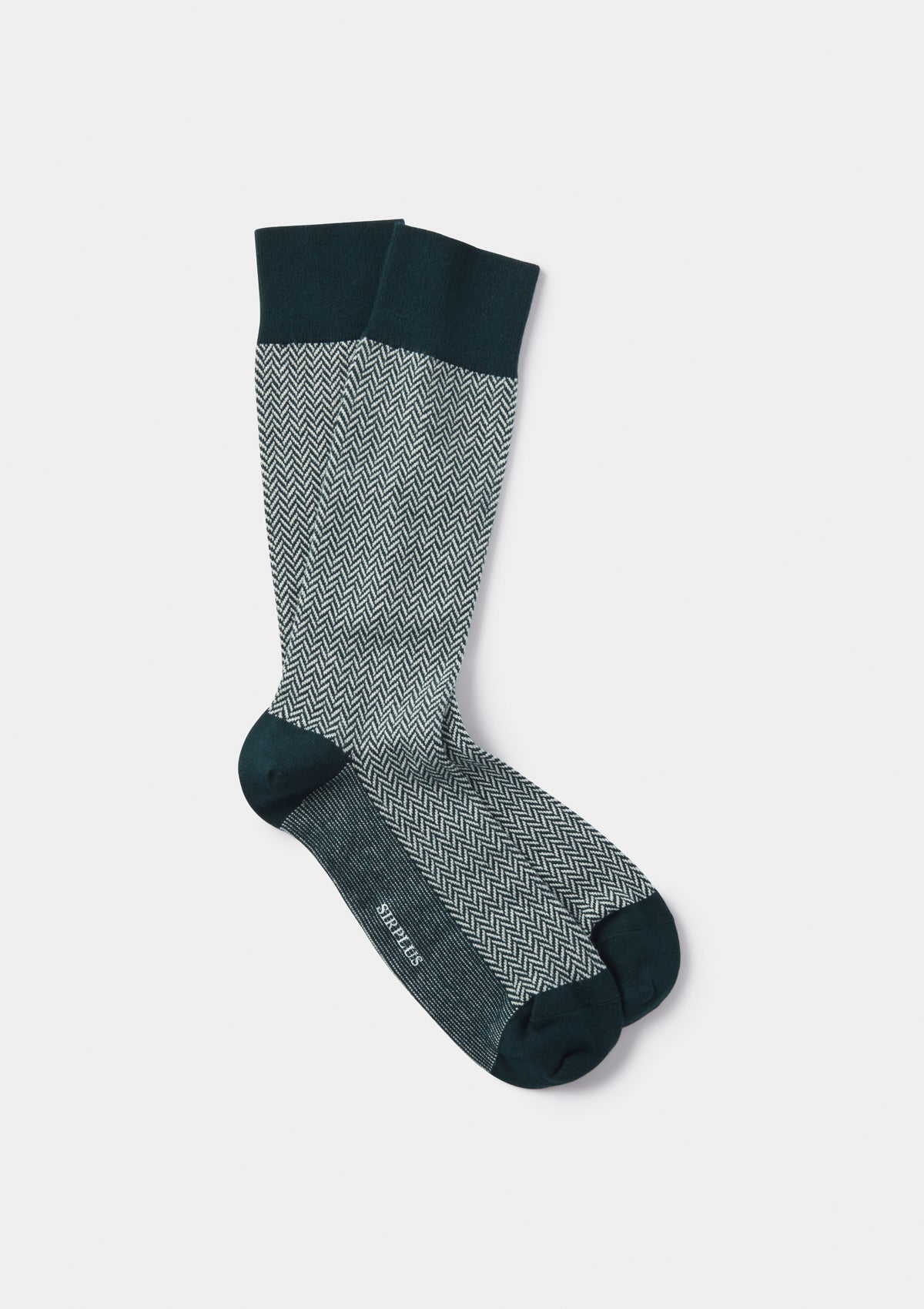 Bottle Green Herringbone Socks, Socks - SIRPLUS
