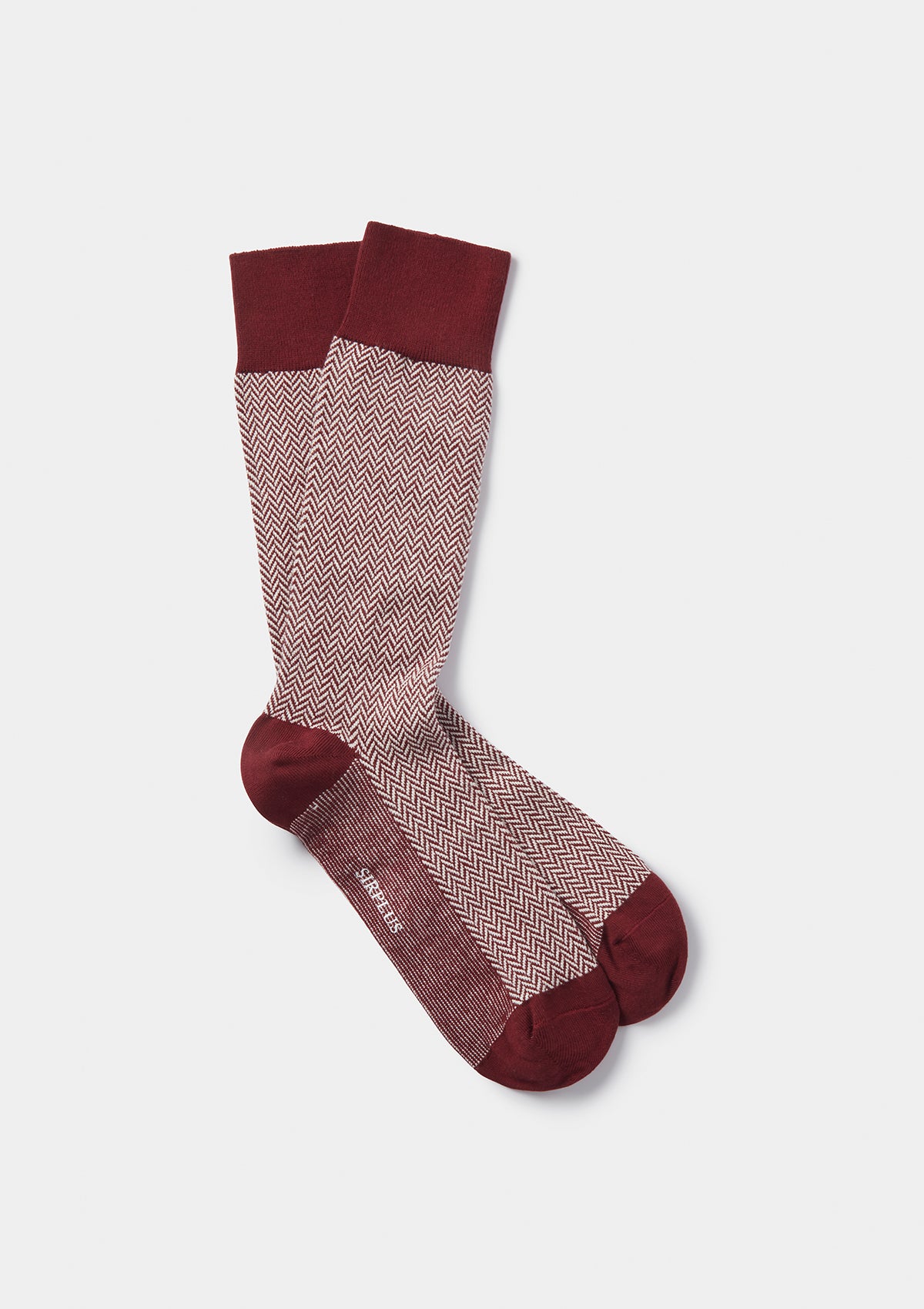 Burgundy Herringbone Socks, Socks - SIRPLUS