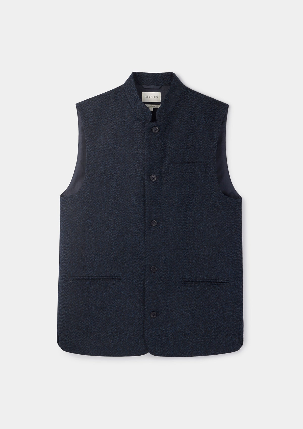 Midnight Herringbone Nehru Waistcoat, Nehru Waistcoats - SIRPLUS