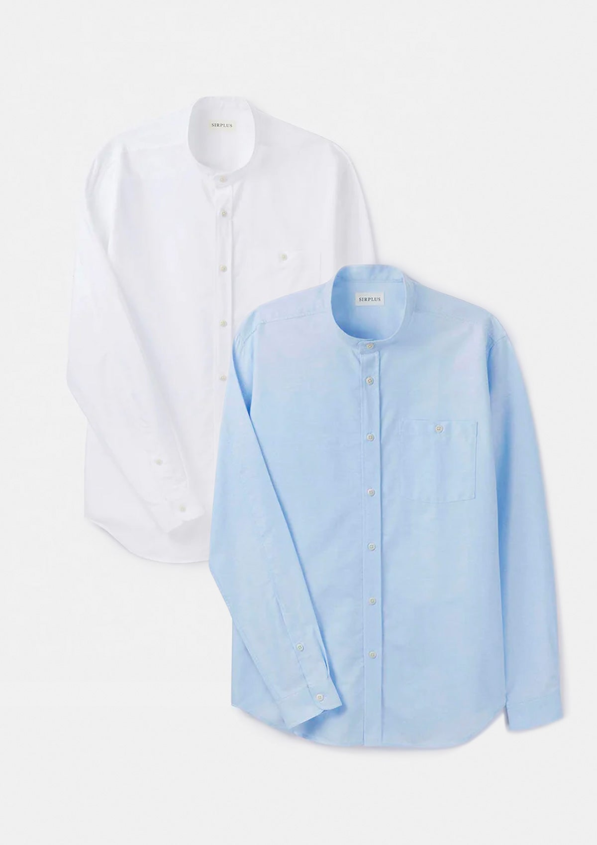 Pale Blue Oxford Grandad Shirt, Grandad Shirt - SIRPLUS