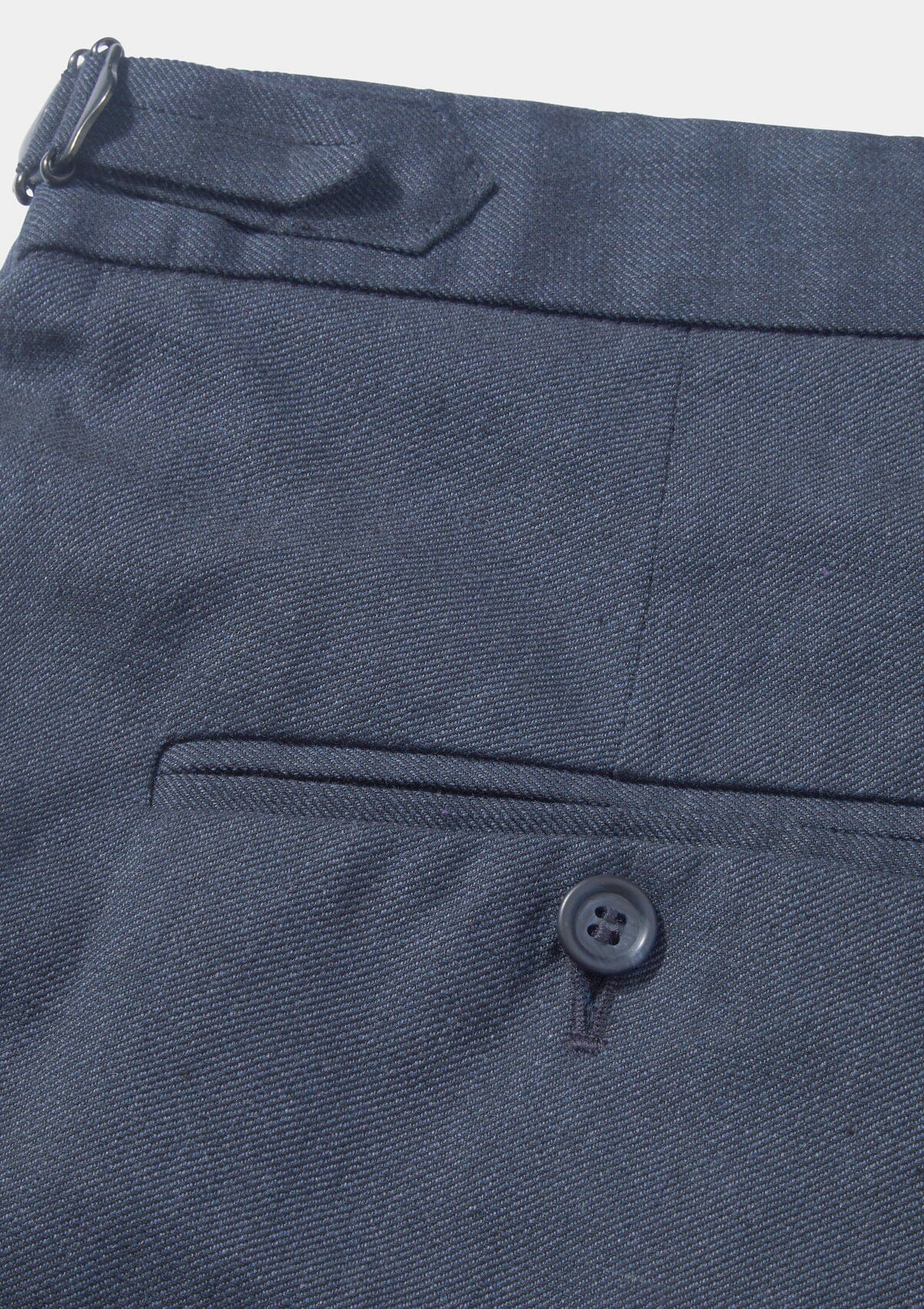 Navy Cotton Linen Formal Trousers, Formal Trousers - SIRPLUS