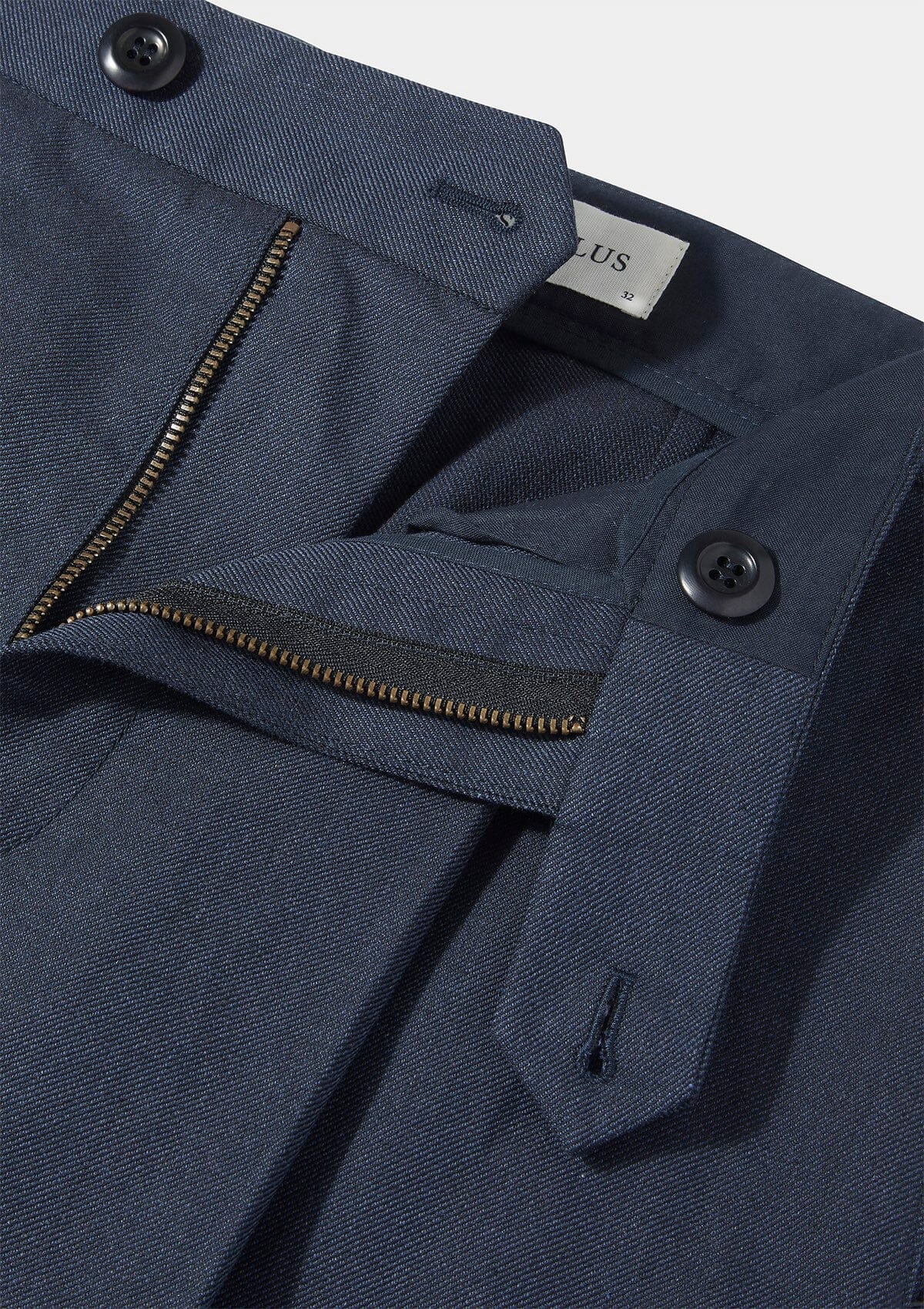 Navy Cotton Linen Pleated Trousers, Casual Trousers - SIRPLUS